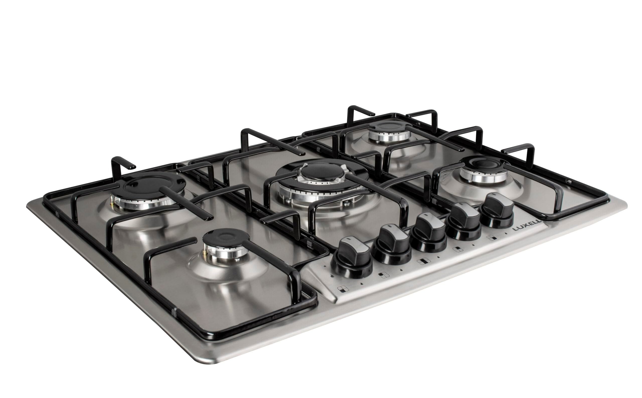 Kumtel Luxell Inox Built-in Hob 5 Burner Made In Turkey, Stainless Steel, Surface dimensions 50.5 × 68 × 8 cm