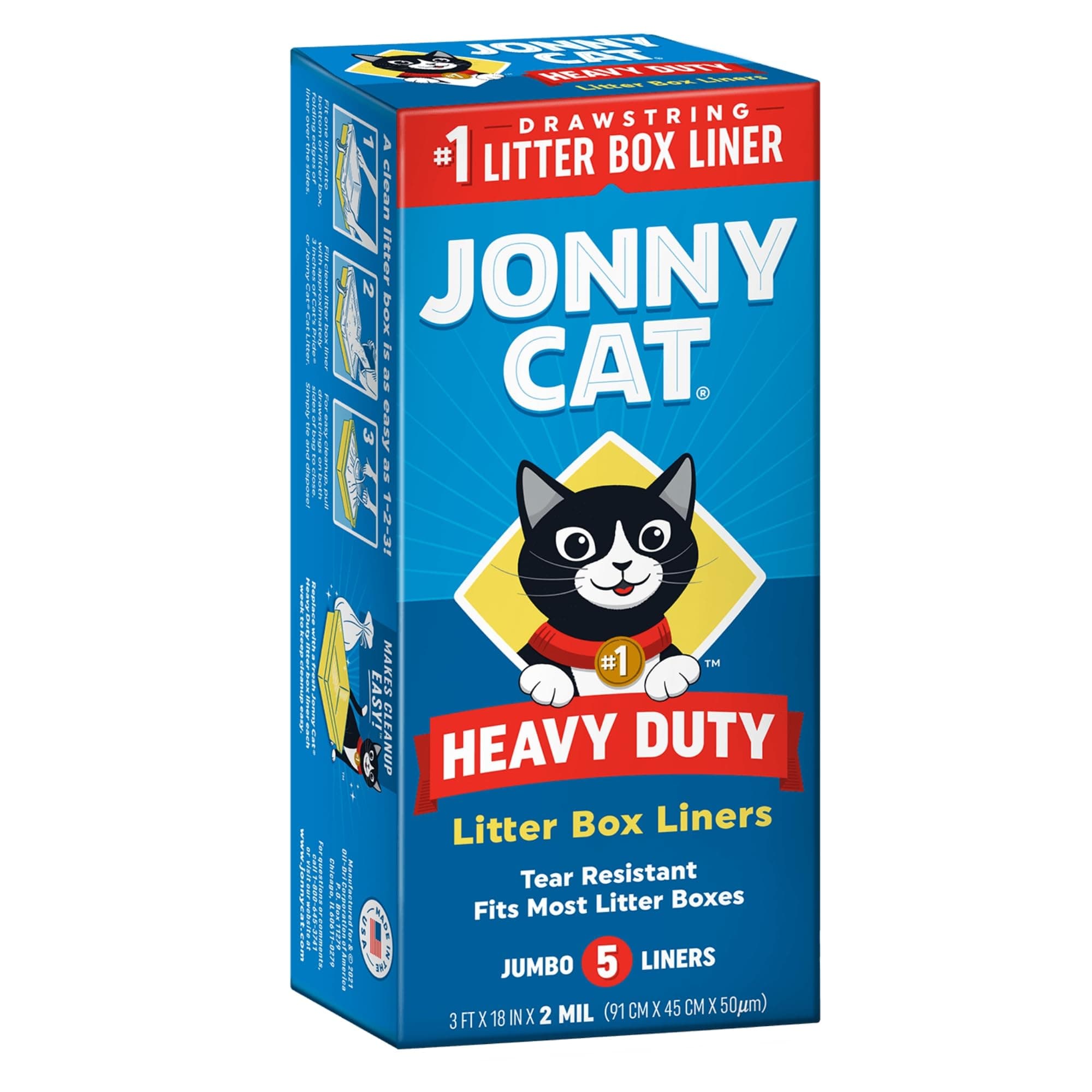 Heavy Duty Litter Box Liners, Jumbo, 5 Liners-Box