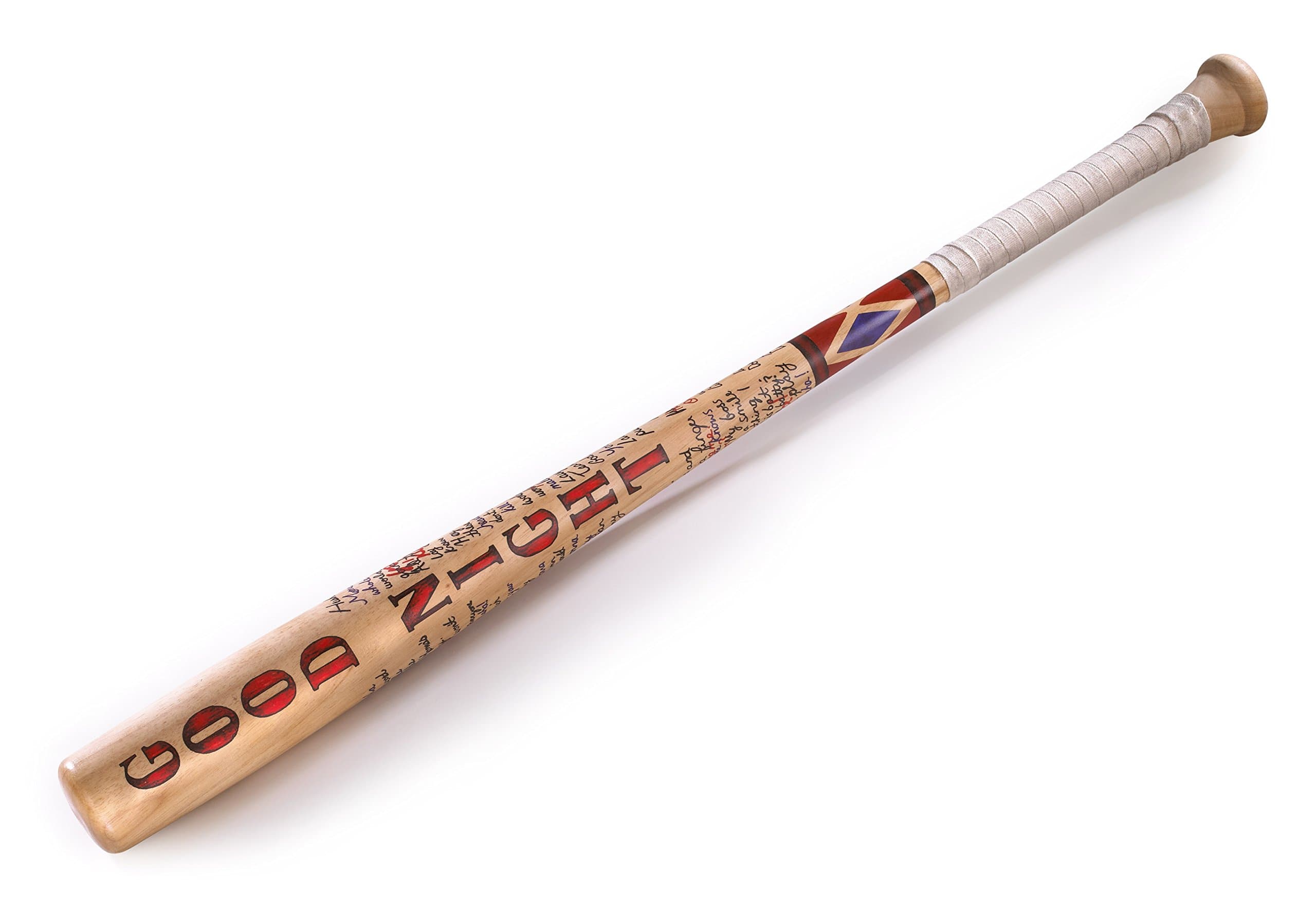 The Noble Collection Harley Quinn Baseball Bat by - Officially Licensed - Suicide Squad Prop Replica - Full Size 31.5in (80cm) Solid Wooden Baseball Bat