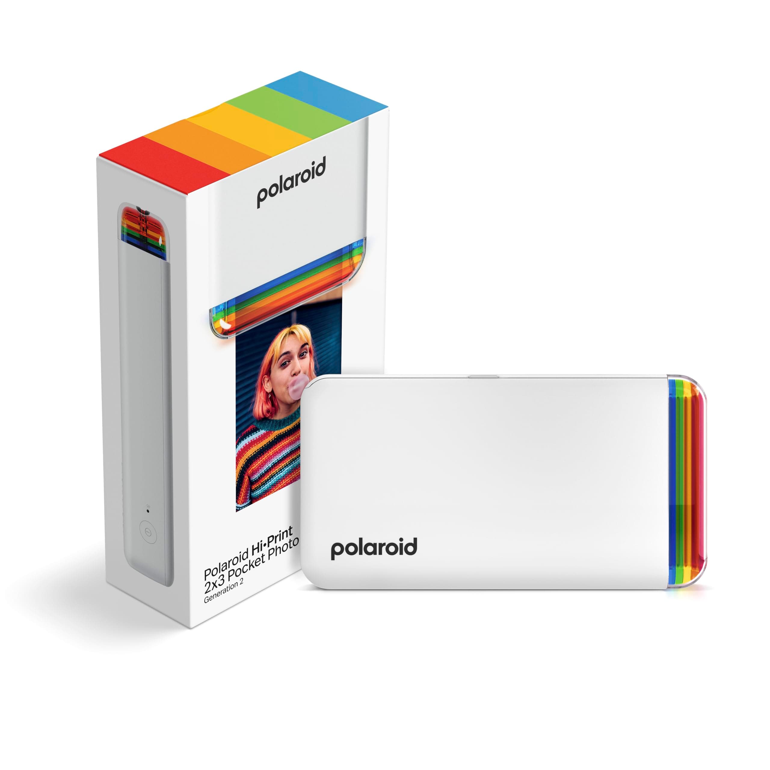 Polaroid Hi-Print - 2nd Generation Bluetooth Connected 2x3 Pocket Photo Dye-Sub Printer - White Printer Only (9128)