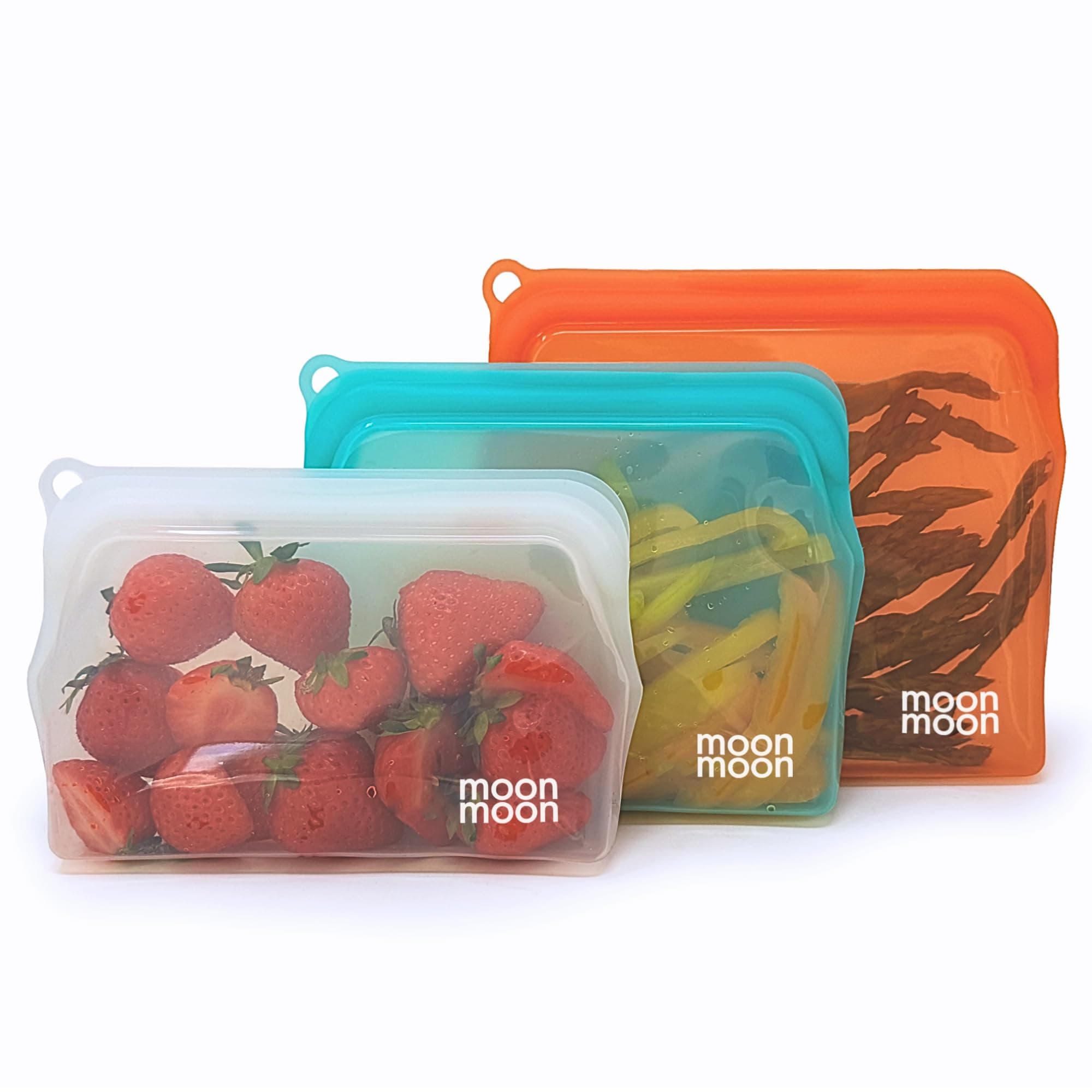Reusable Silicone Freezer Bags | Leakproof Fridge & Freezer Storage | Resealable Food Bags for Sandwiches, Snacks & Soup (Set of 3). Plastic Free.