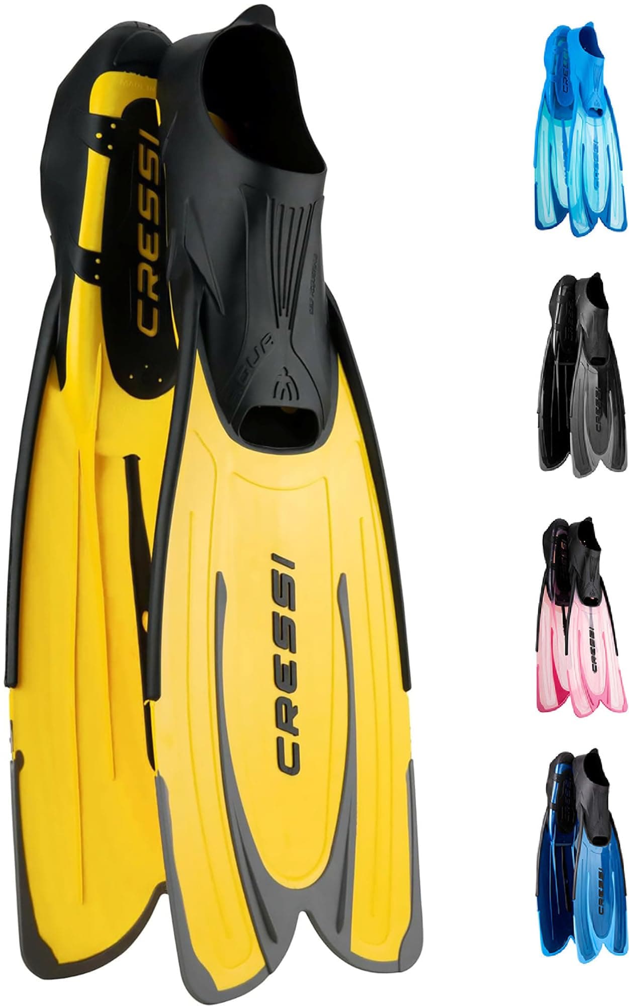Agua Adjustable Fins - Lightweight Swim Flippers - Long Fins and Greater Propulsion - Comfort Fit and Snorkel Ready