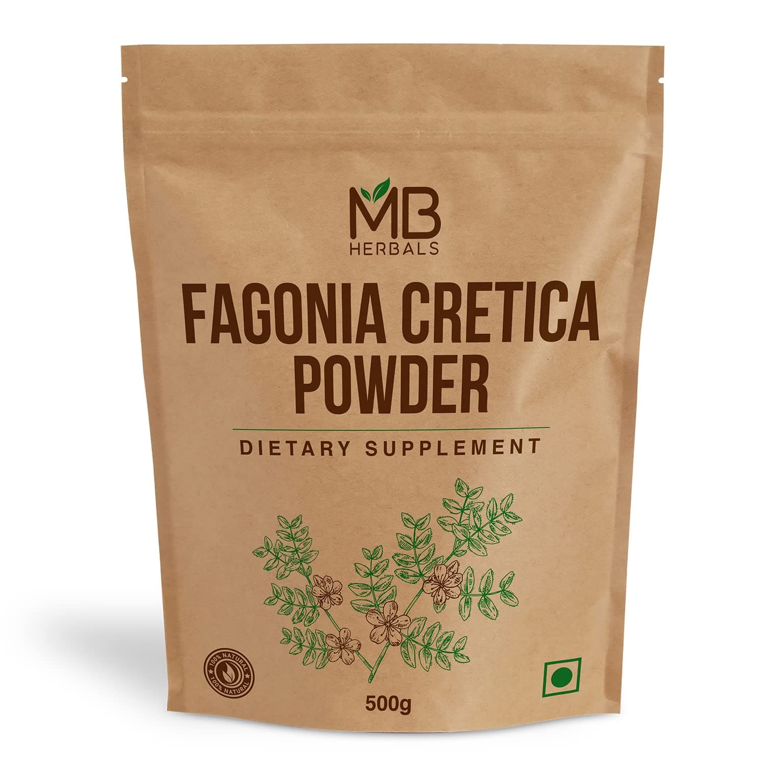 MB Herbals Fagonia cretica Powder 500g | 1.10 lb | One Pound Plus | Dhamasa | Virgin's Mantle Herb Powder