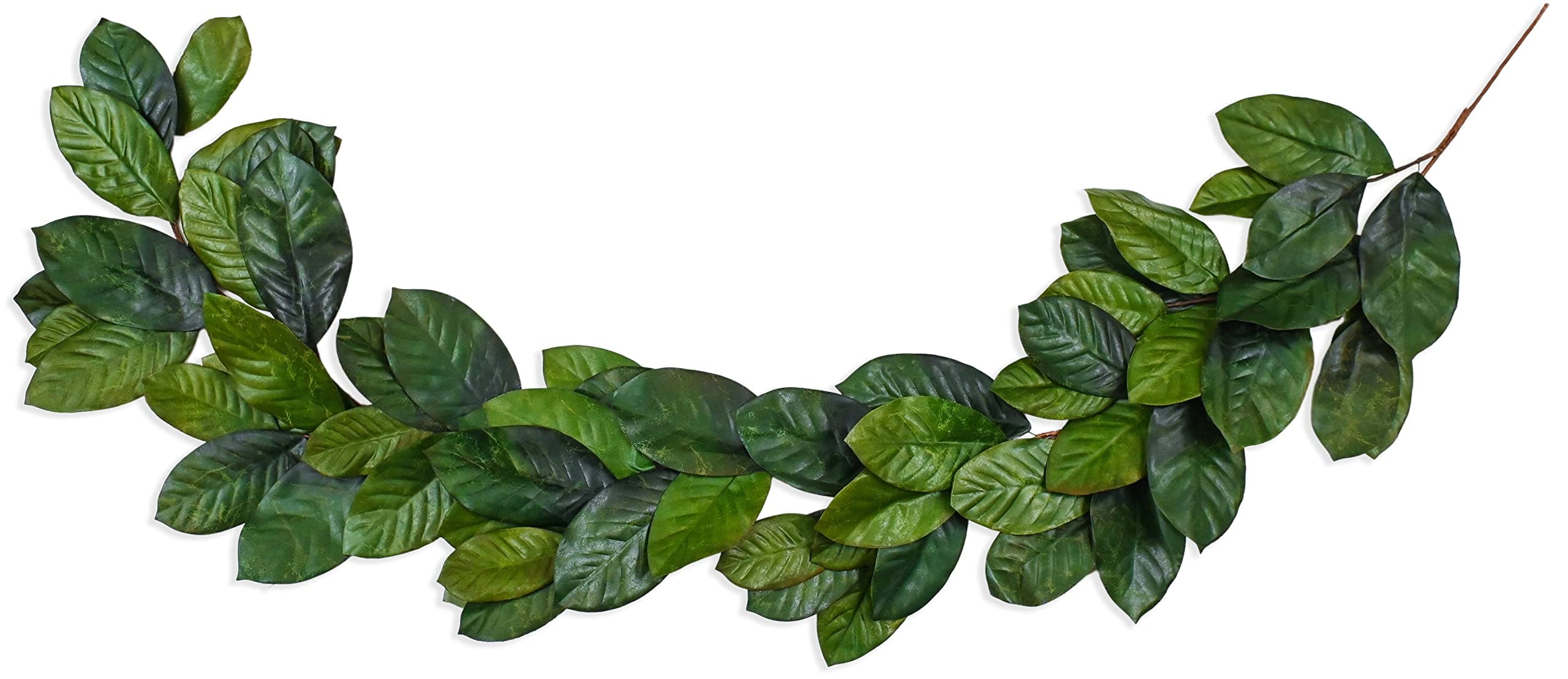 Vita Domi6ft Magnolia Leaf Garland - 2 Tone Green Realistic Fall Garland for Mantle Decorations - Decorative Artificial Faux Magnolia Leaves for Christmas, Thanksgiving, Wedding Decor