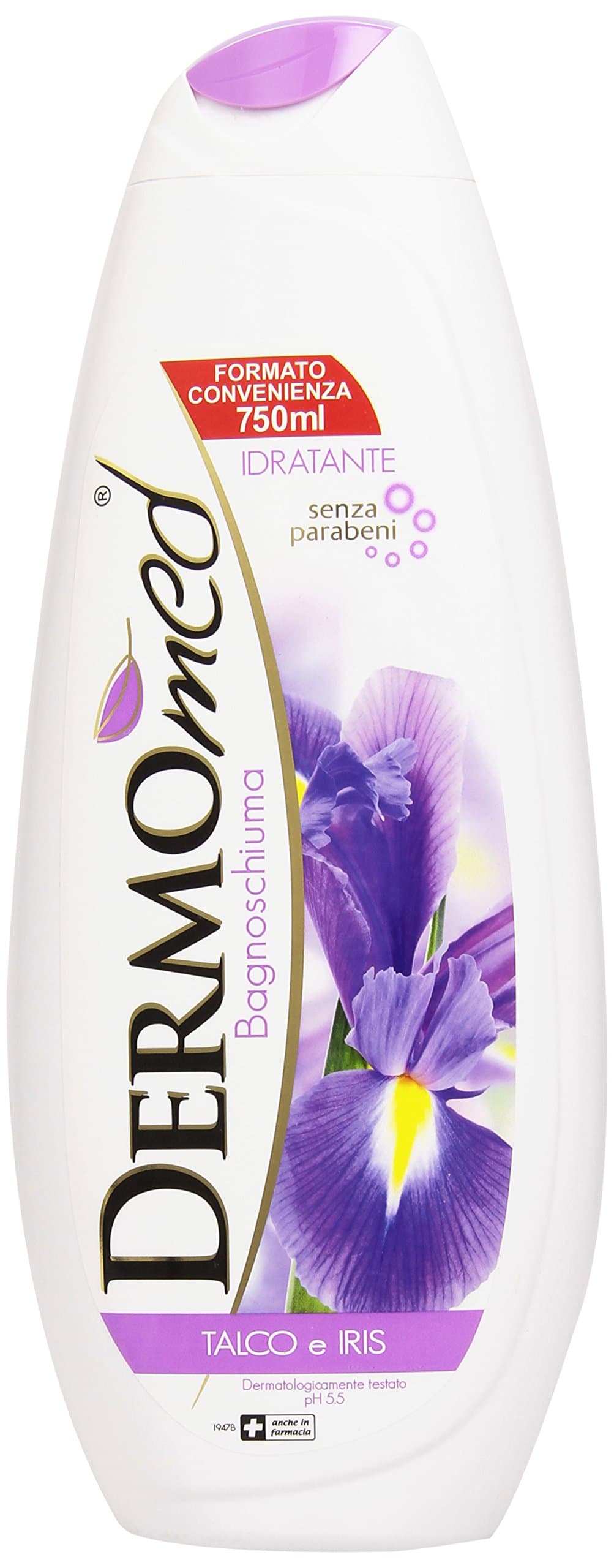 dermomed – BAGNOSCHIUMA, Talc and Iris, Paraben Free – 750 ml