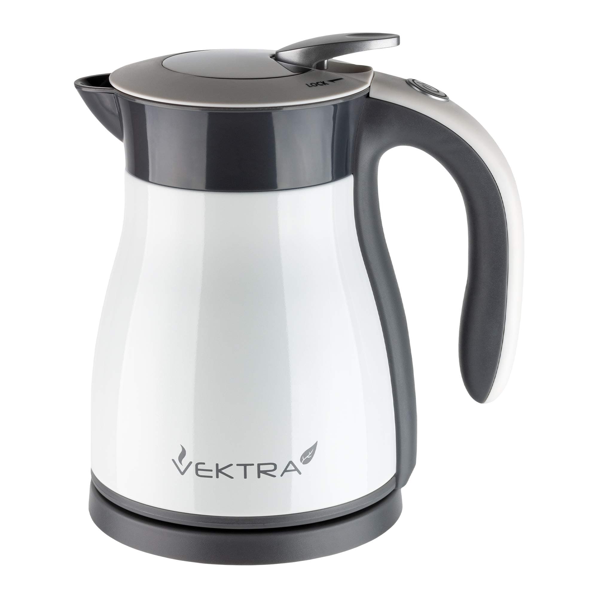 VEK-1201W Vacuum Insulated Environmentally Eco Friendly Easy Pour Cordless Kettle 1.2 Litre,White