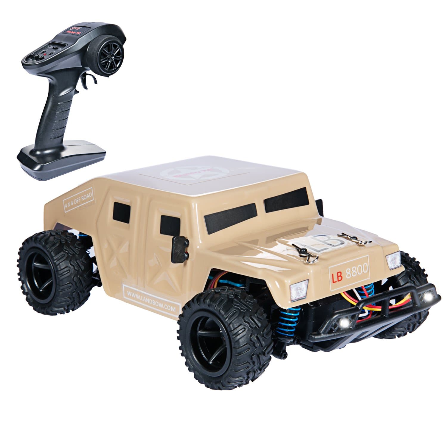 iHobby RC Cars - All Terrain Remote Control Cars, 2.4Ghz 4WD Offroad Remote Control Electric Trucks,RC Monster Truggy 1/24 Scale 20MPH,RC Durable Cars for Kids and Adults,Desert Yellow