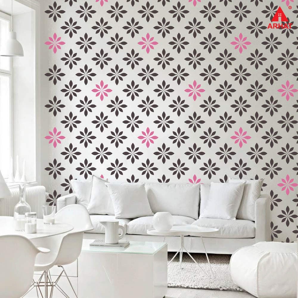 Arhat Stencils Glossy PVC ASR-E169 Floral Wall Stencils