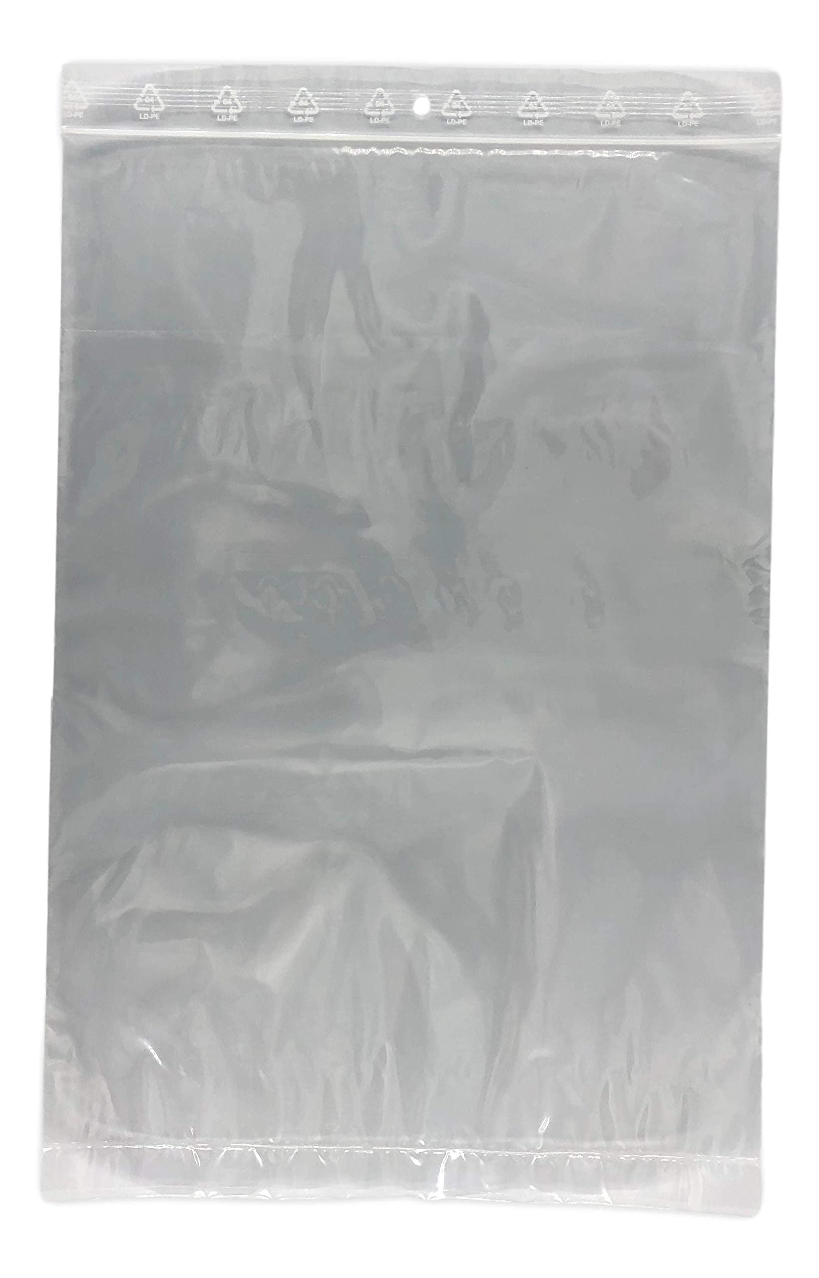 UniversGraphique, 100 Resealable Plastic Zip Bag, 230 x 320 mm, Recyclable Waterproof Food Quality