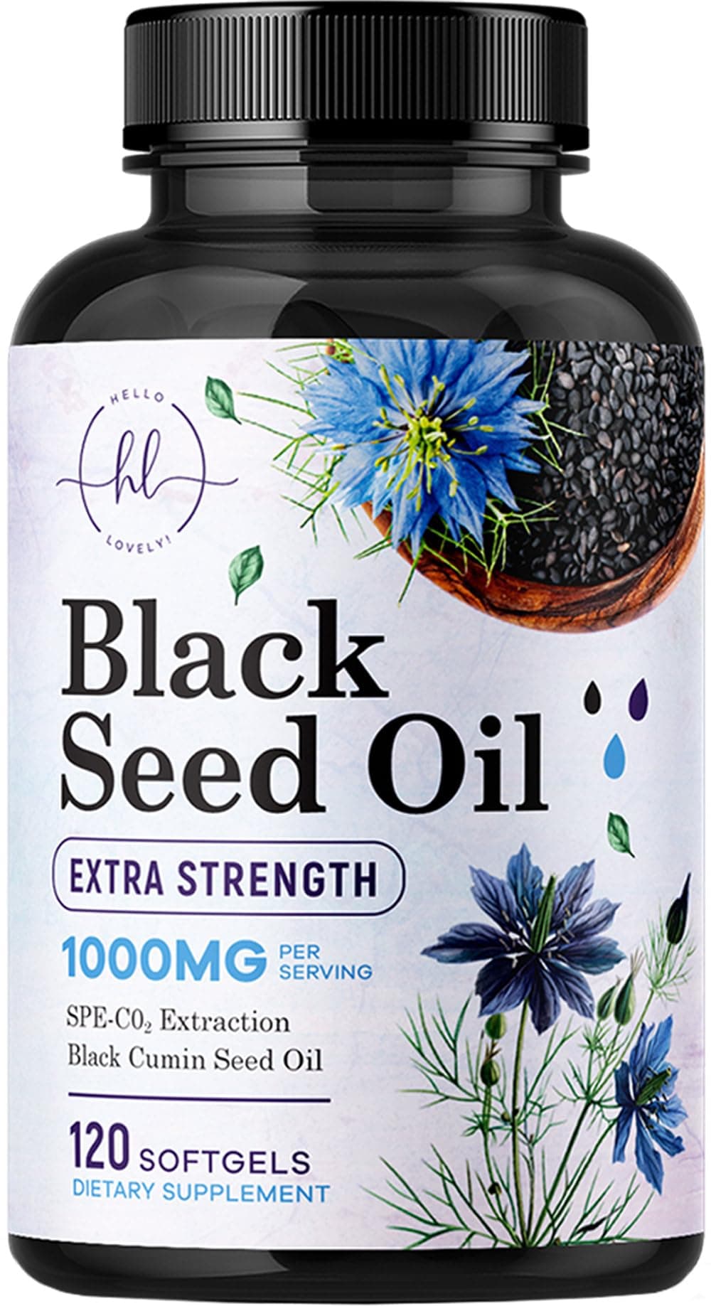- Black Cumin Seed Oil 1000mg Per Serving - Premium Nigella Sativa Blackseed Softgels, Pure Natural Black Cumin Seed Oil & Antioxidant for Skin & Immune Support - Non GMO, Bottled in USA - 120 Softgels