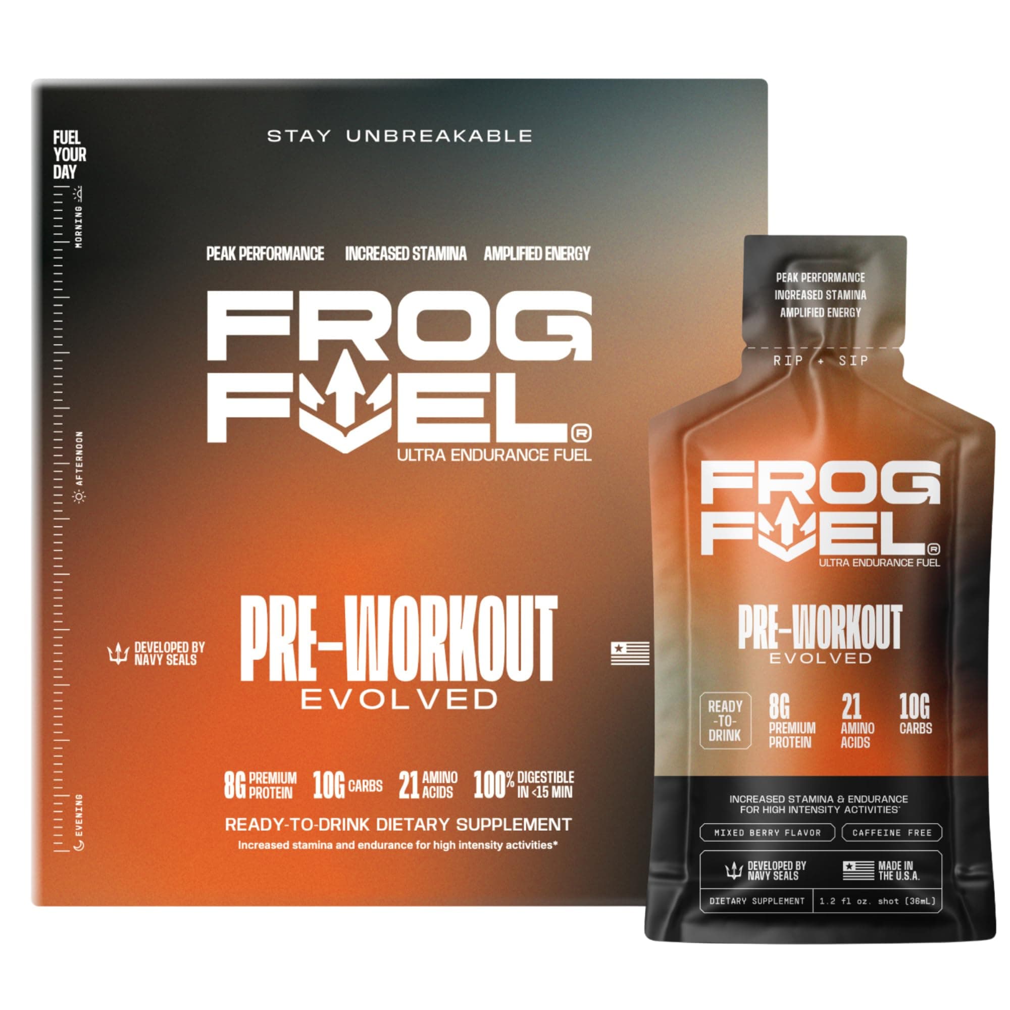 Ultra Pre Workout Shot with 1500mg Beta Alanine, Electrolytes 8g Protein Nano-Hydrolyzed Grass Fed Collagen, 10g Carbs, Gluten Free, Fat Free, Berry, 1.2 oz Packets, 24 Pack