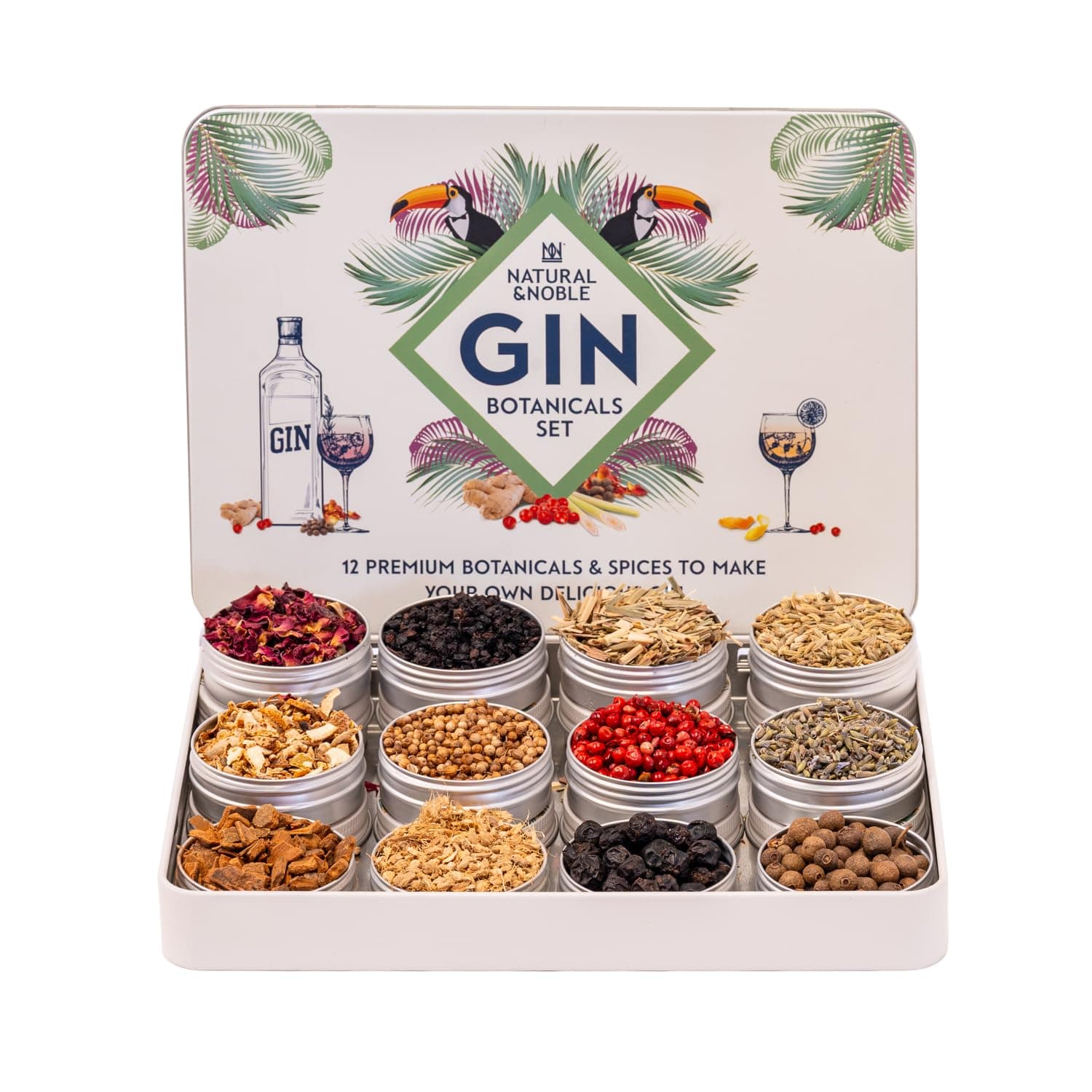 – Gin Botanicals and Infusions Gift Kit. Set of 12 Finest Botanicals and Spices for Gin.
