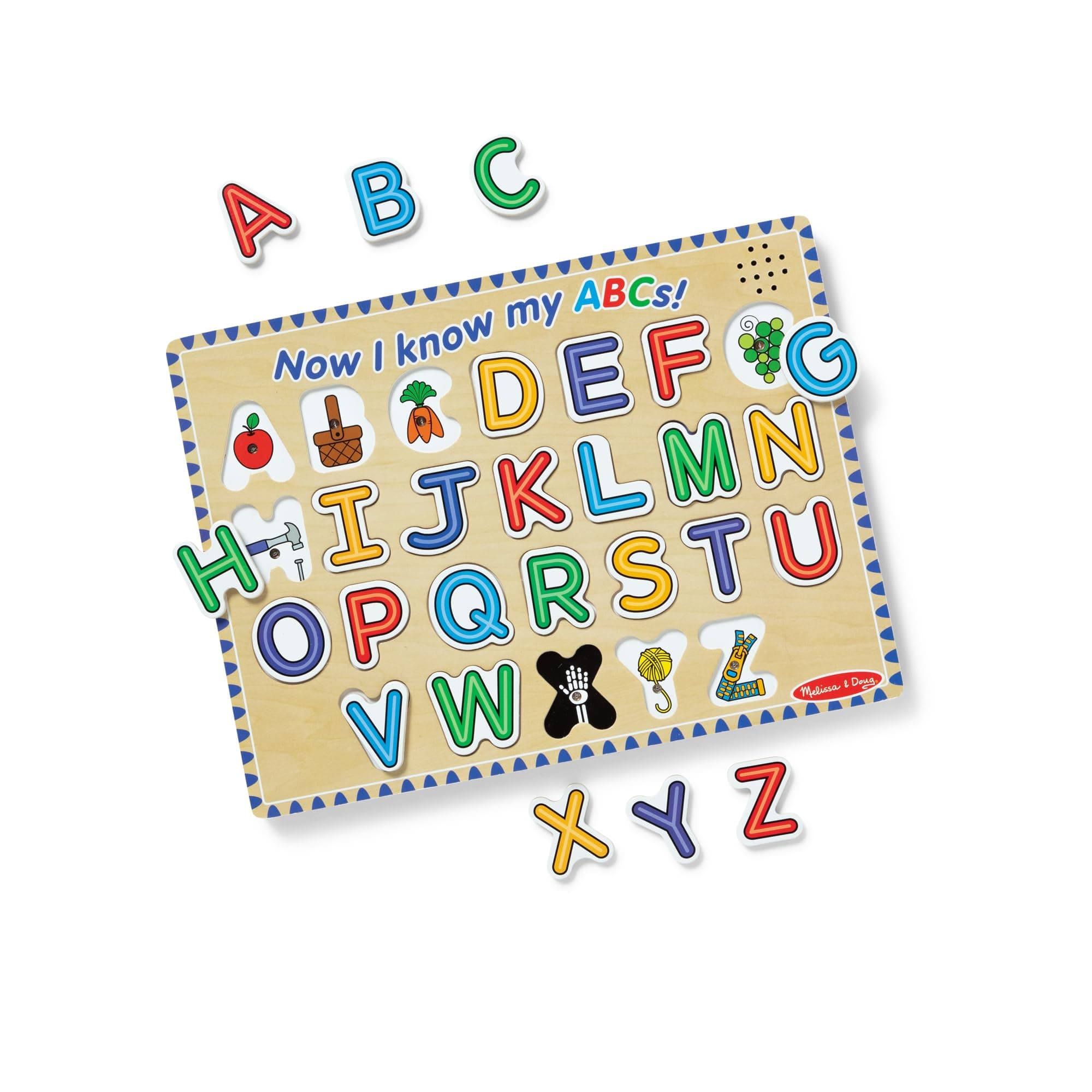 Wooden Alphabet Sound Puzzle - Wooden Puzzle with Sound Effects (26 pcs) - FSC Certified