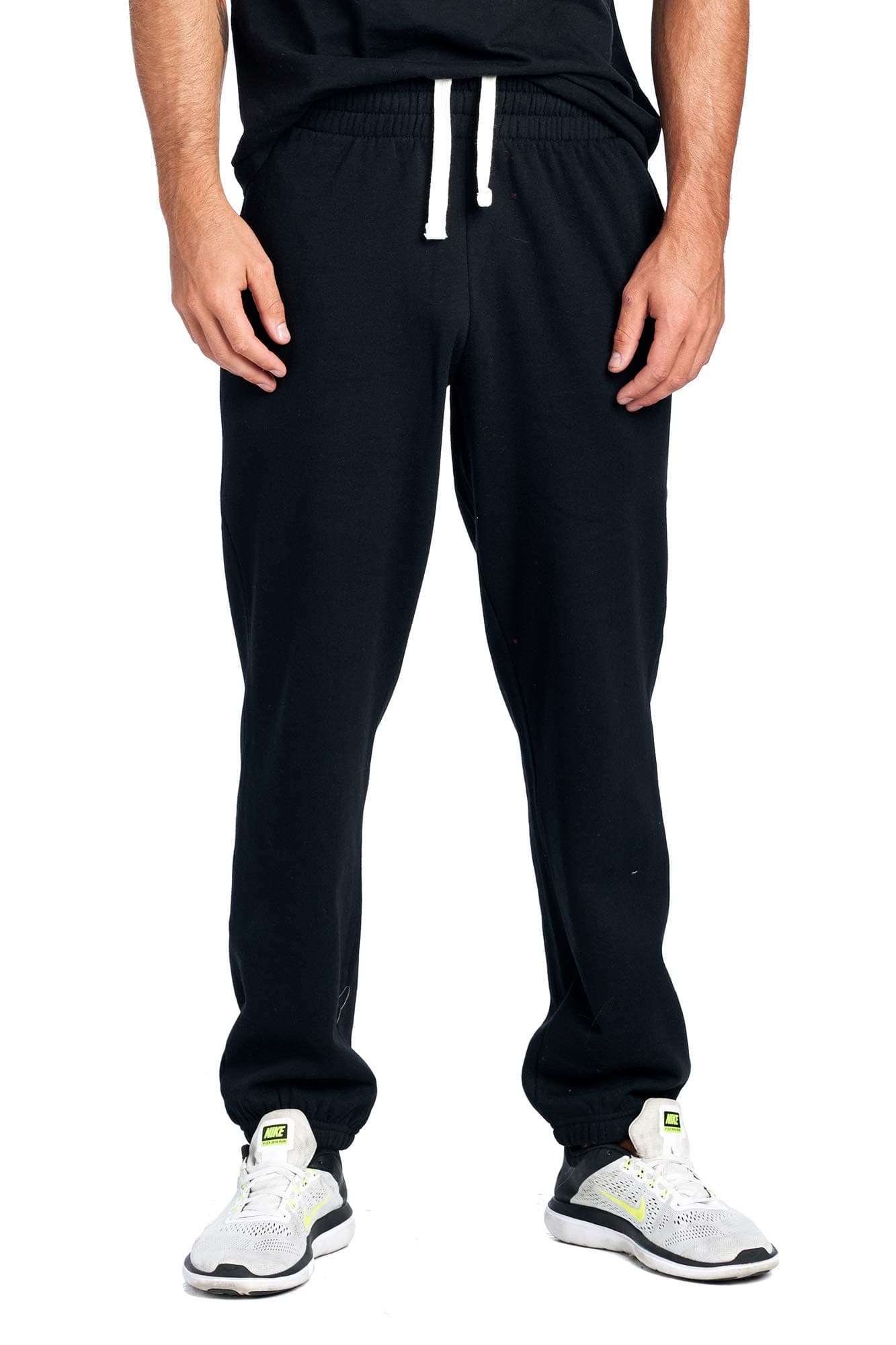 PROGO USA Men's Closed Bottom Regular Fit Fleece Sweatpants with Elastic Waist