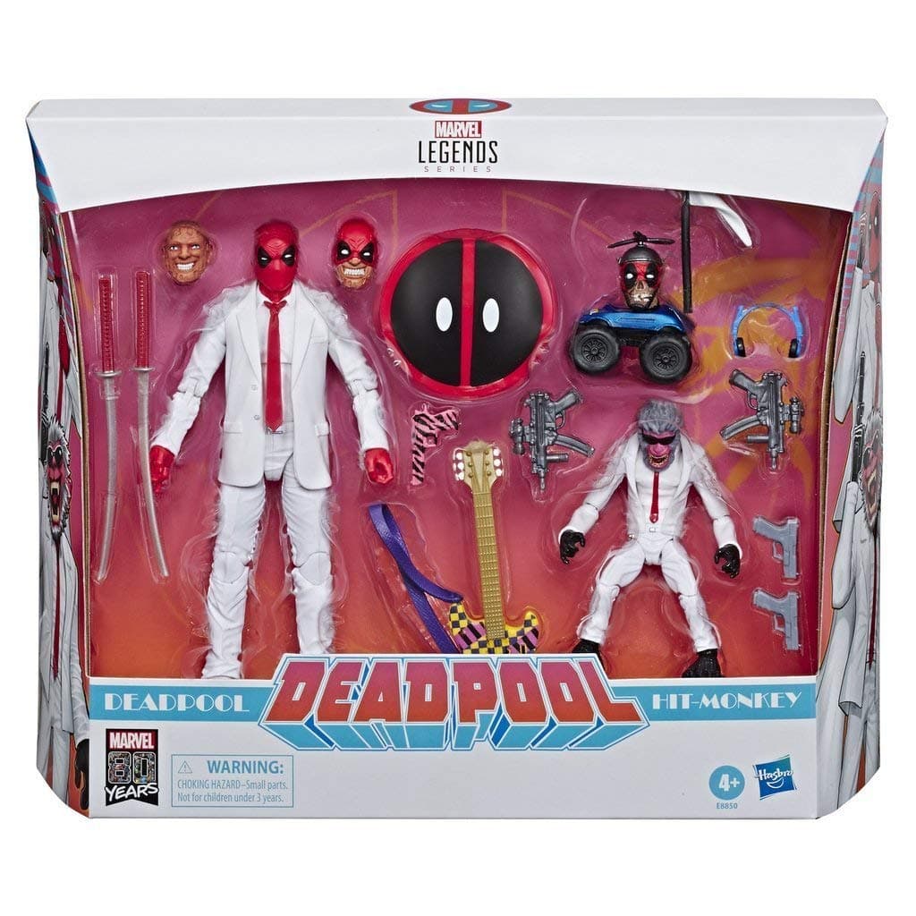 Marvel Comics 80th Anniversary Legends Series 6 Inch-Scale Vintage Comic-Inspired Deadpool and Hit-Monkey Collectible Action Figure 2pack