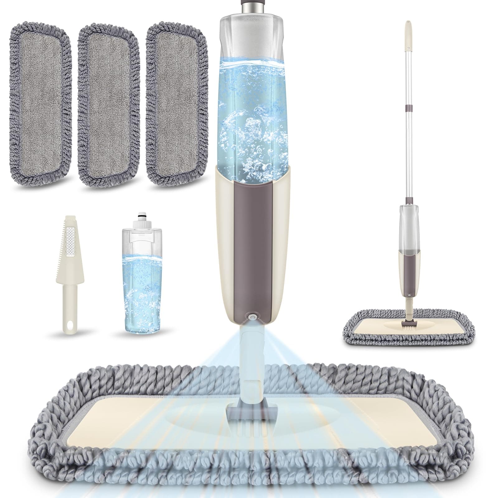 Spray Mop with 3 washable pads for Floor Cleaning