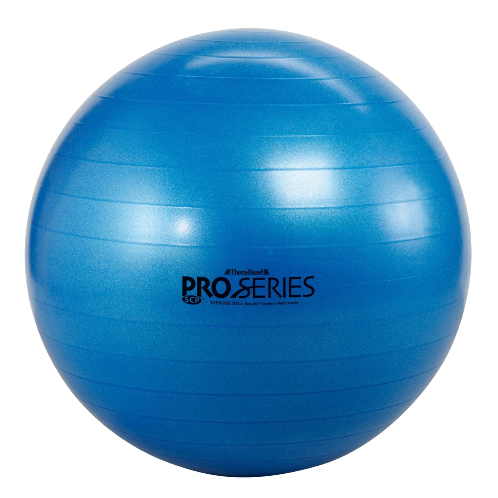 Theraband Exercise Ball, Professional Series Stability Ball with 75 cm Diameter for Athletes 6'2" to 6'8" Tall, Slow Deflate Fitness Ball for Improved Posture, Balance, Yoga, Pilates, Core, Blue