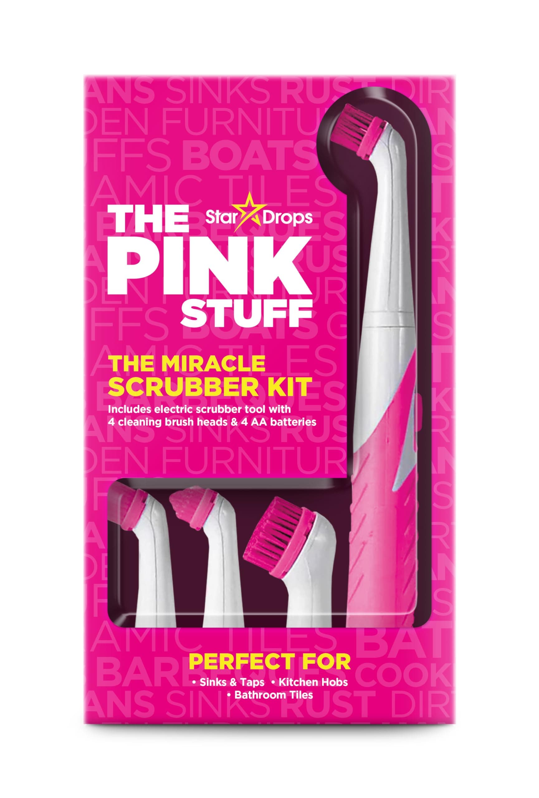 Stardrops - Pink Stuff - Miracle Scrubber Kit - 4 Cleaning Brush Heads