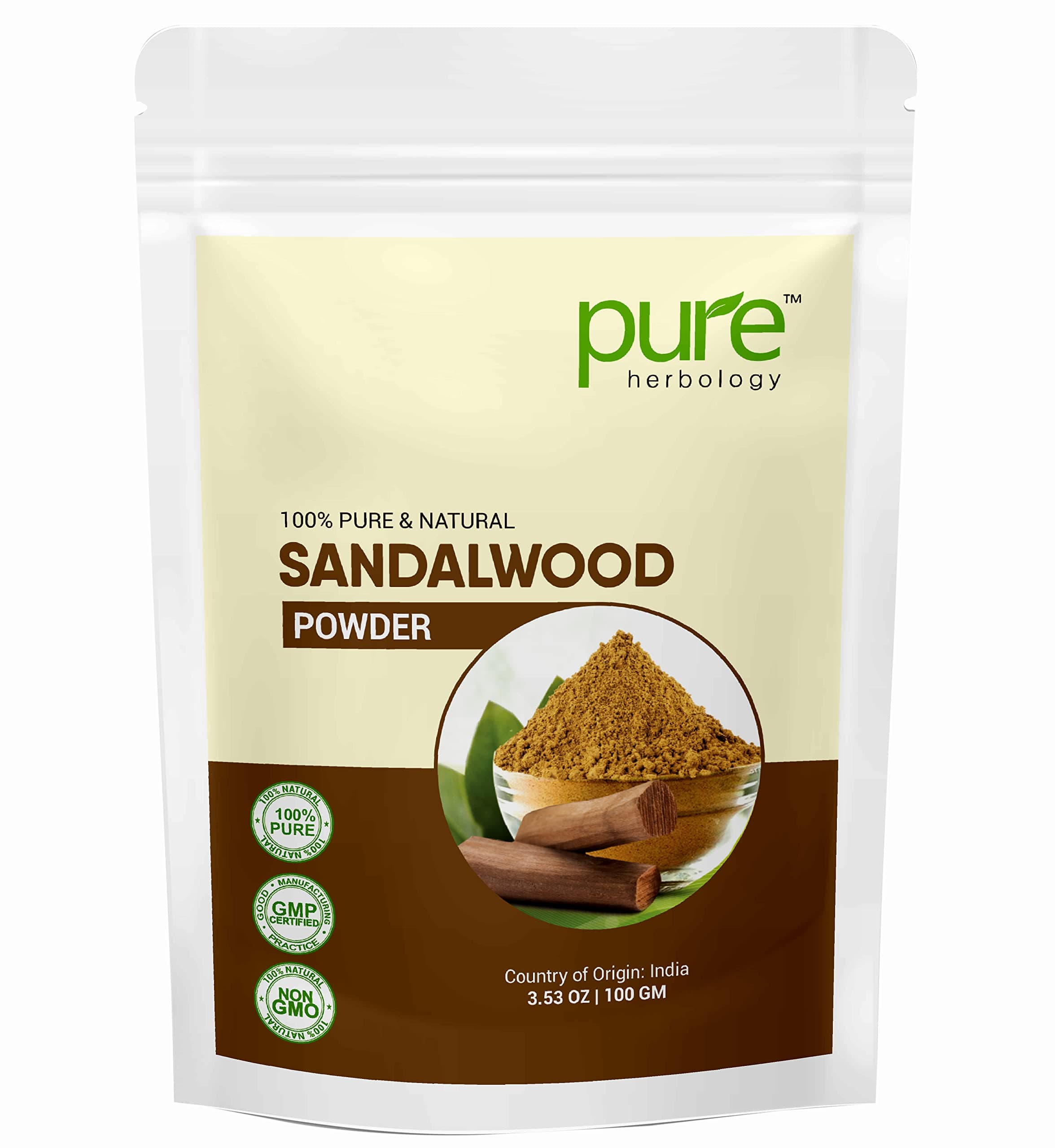 Pure & Natural Sandalwood Powder for Face, Skin Whitening, Face mask and Facial, Skin Care, (100Gm)