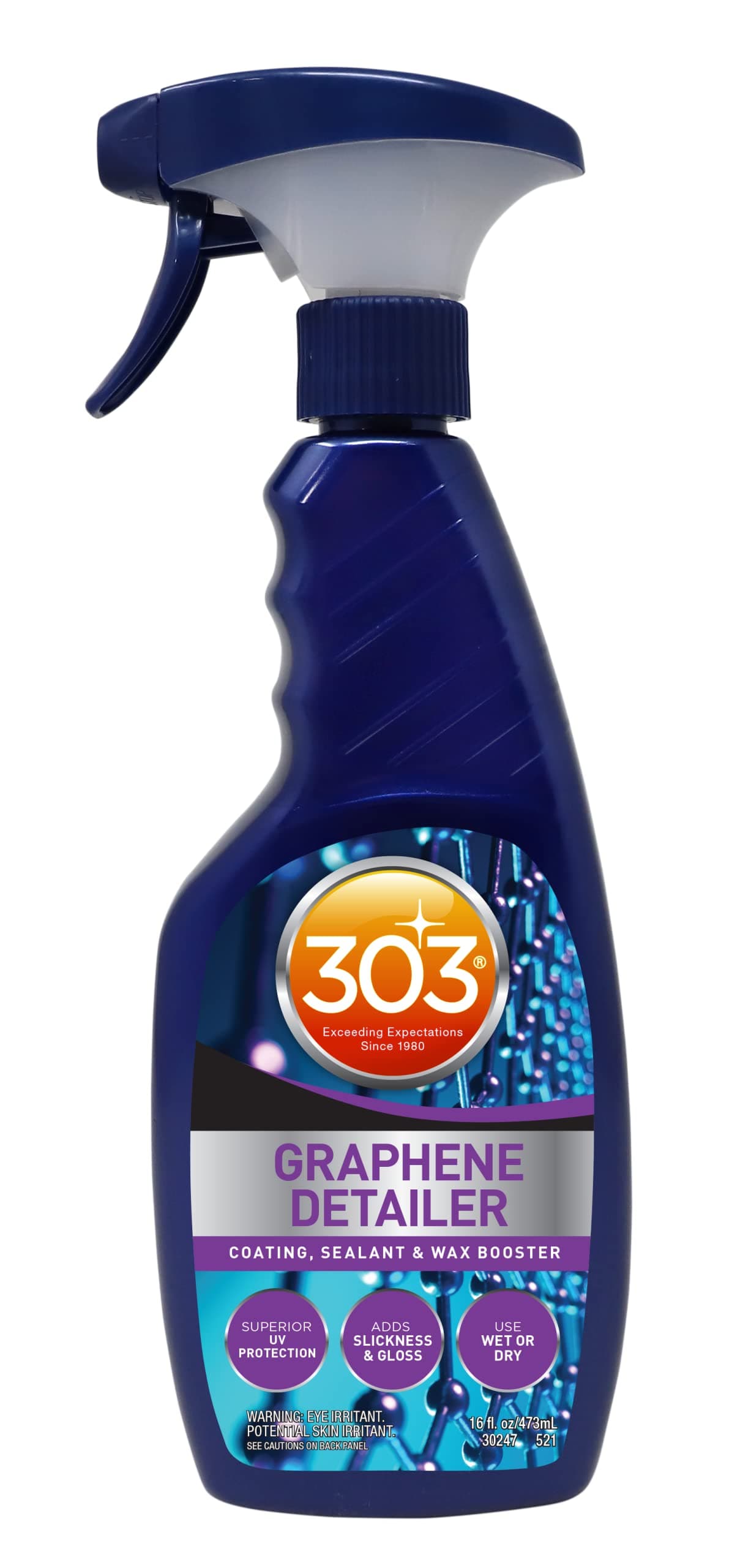 303 Products Graphene Detailer Spray, Enhances Gloss & Protection on Existing Coating, Sealants & Waxes, UV Protectant, Drying Aid, Add Ceramic Graphene Protection, Waterless Car Detailing Spray, 16oz