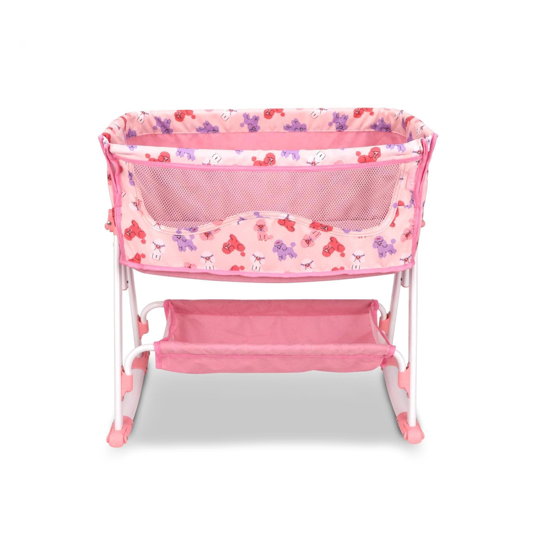 ANIVIA Doll Bed Furniture 2 Function Toy Doll Swings Together for 18 inches Baby Dolls, Baby Doll Crib with Bottom