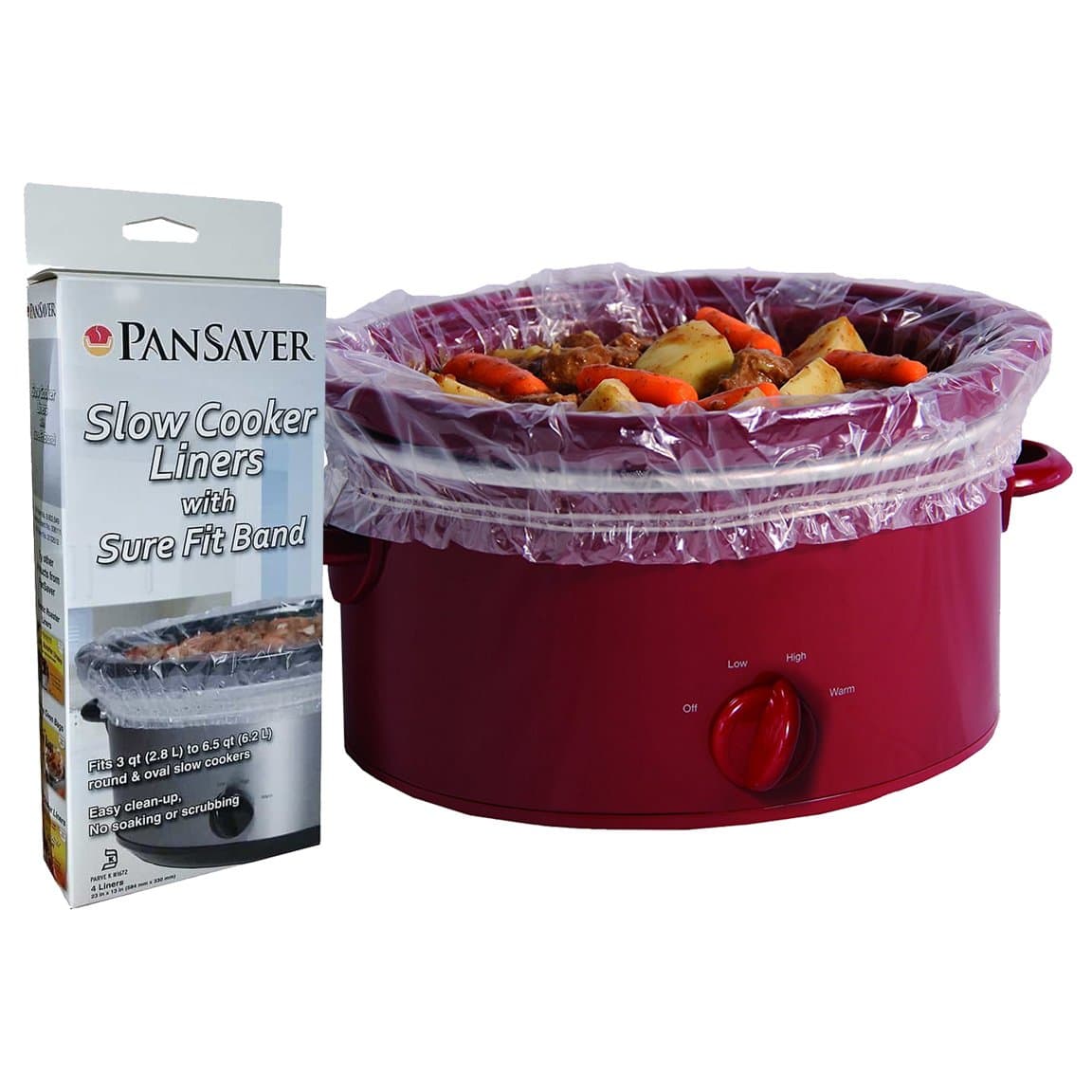 PanSaver 12 Pack Disposable Slow Cooker Liners Crockpot Liners Small Quart Cookers Liners with a Sure Fit Band - NSF approved, KOFK Certified Kosher