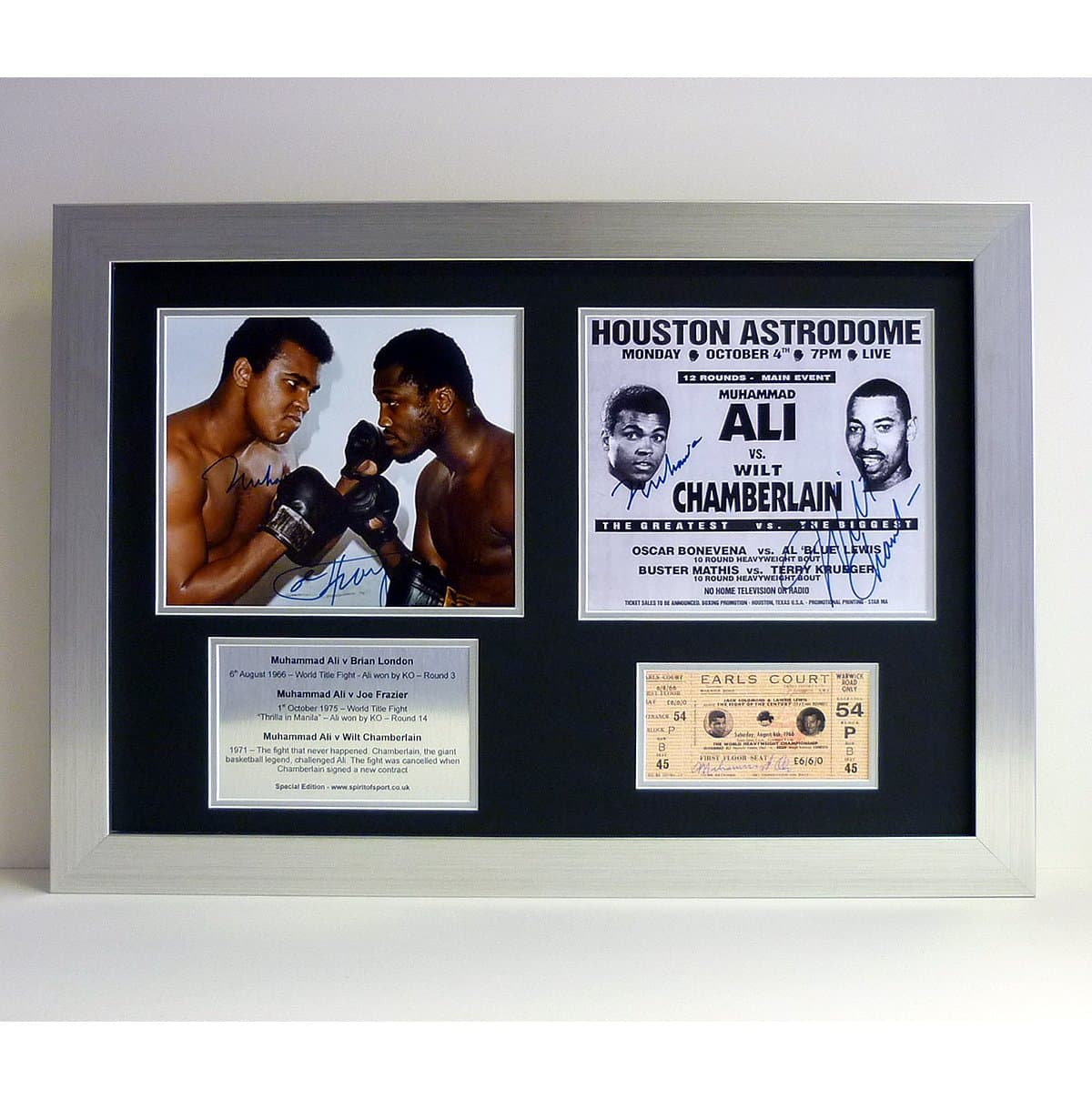 Spirit of Sport Muhammad Ali signed & framed tribute montage