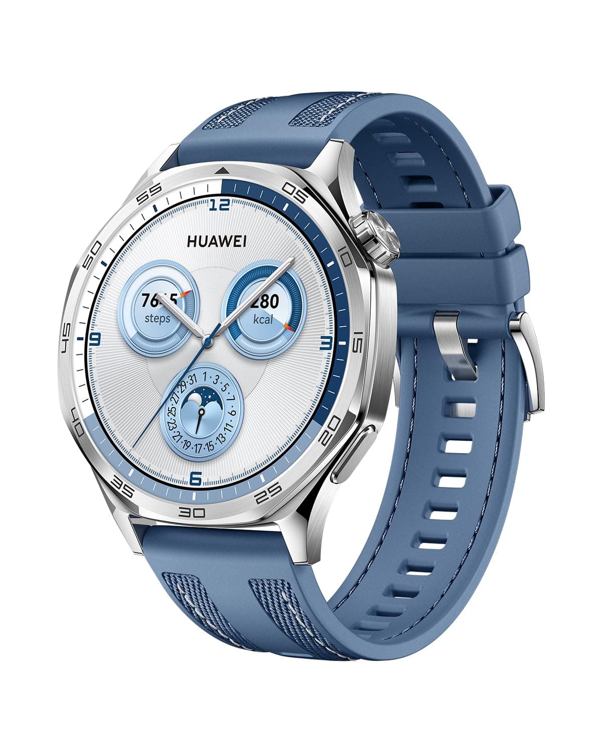 Huawei Watch GT 5 46mm Smartwatch, Up to 14 Days Battery Life, iOS & Android Compatible,Built in Maps, Pro-Level Sports Call&Message Reply, Free FreeBuds 5I (Blue, 46mm)