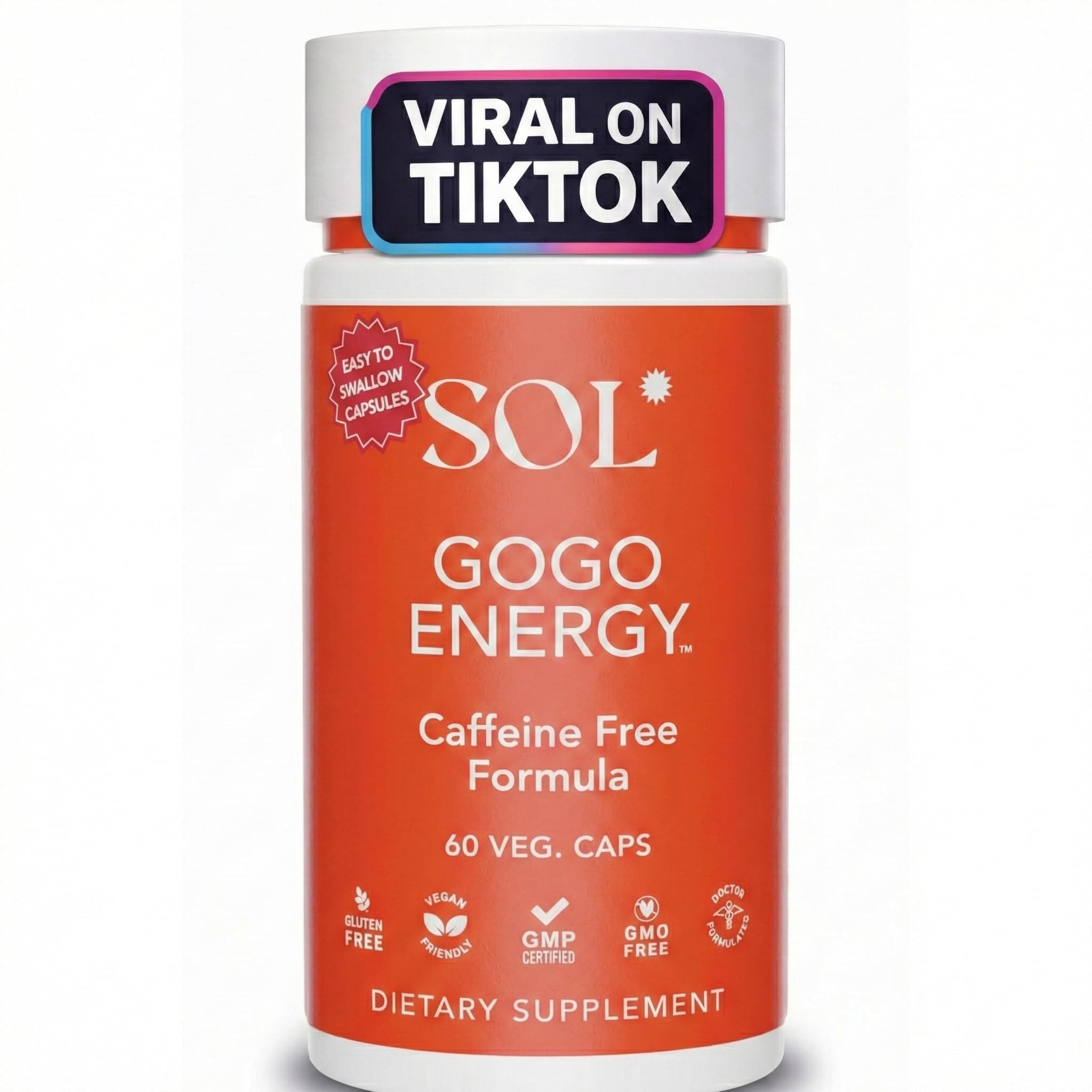 GoGo Energy Supplement: Natural Energy Boost, Cortisol Regulation, Focus Support, Herbal Alternative for Men & Women