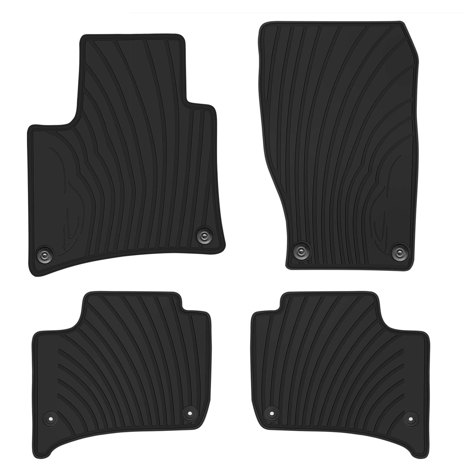 Car Floor Mats Custom Fit for Porsche Cayenne 2011-2018 Full Black Rubber Auto Floor Liners Set Waterproof All Weather Protection Heavy Duty Odorless