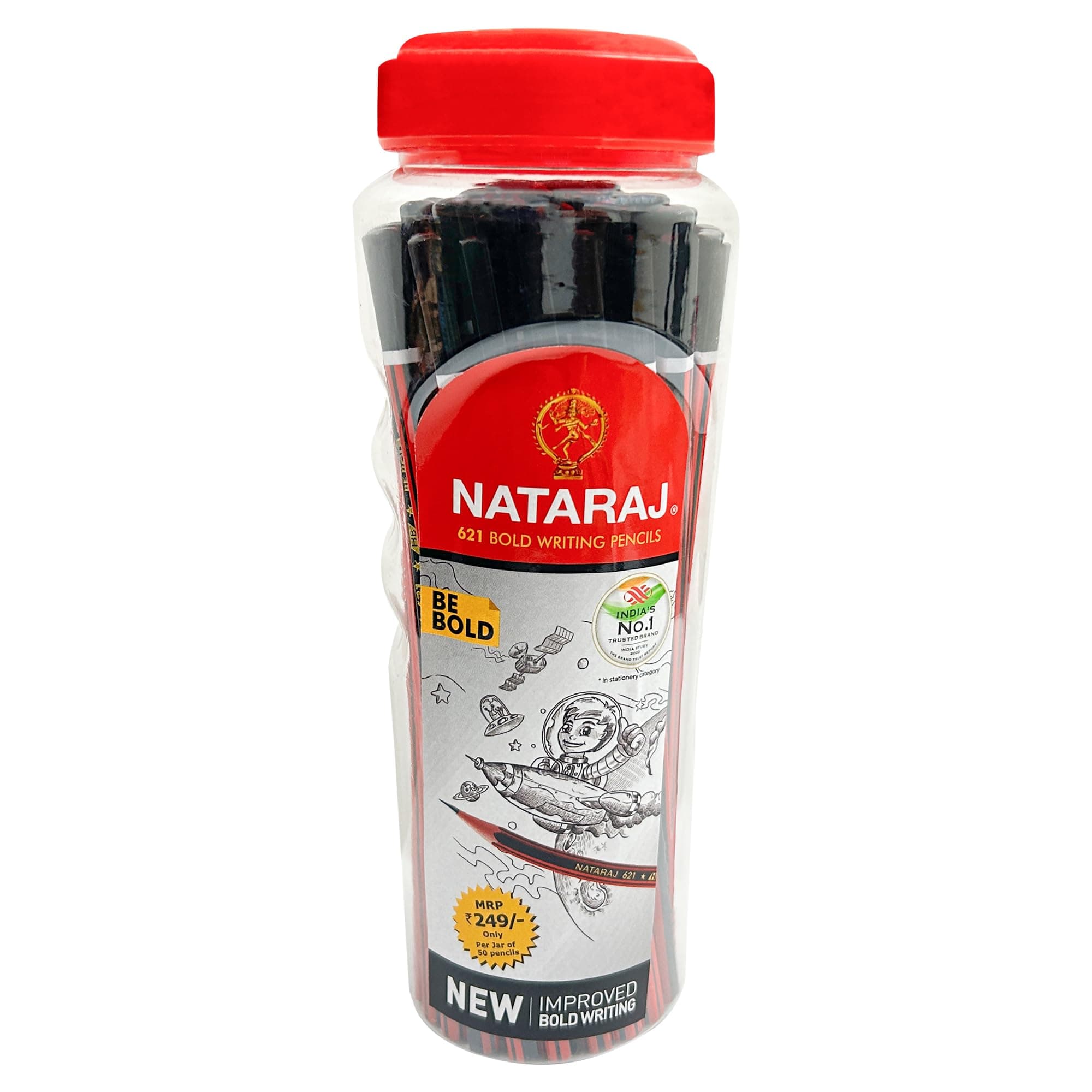 Nataraj 621 Pencil Jar - Pack of 50, Black