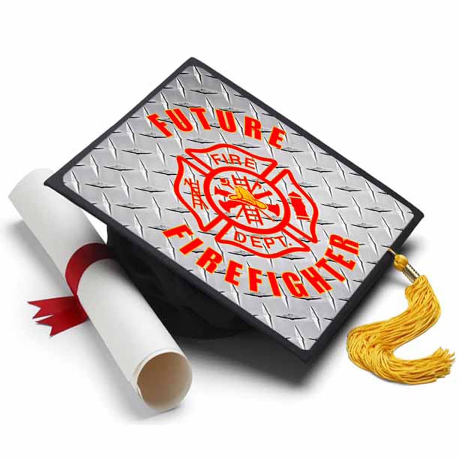 Tassel Toppers - Firefighter Grad Cap Topper, Grad Cap Decorations or Graduation Accessory