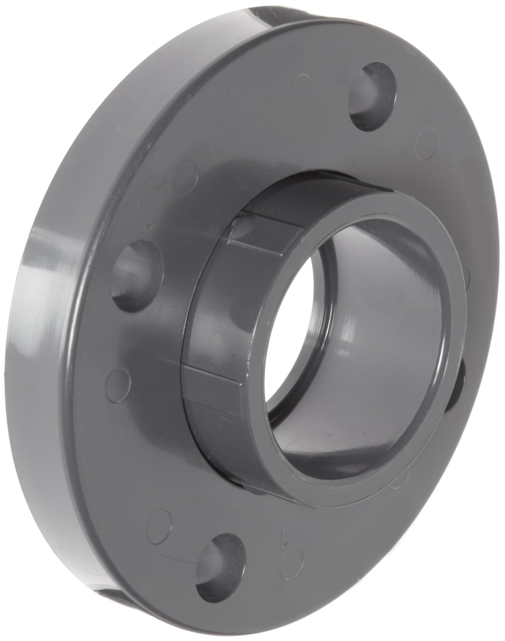 854-020 PVC Pipe Fitting, Van Stone Flange, Class 150, Schedule 80, Gray, 2" Socket