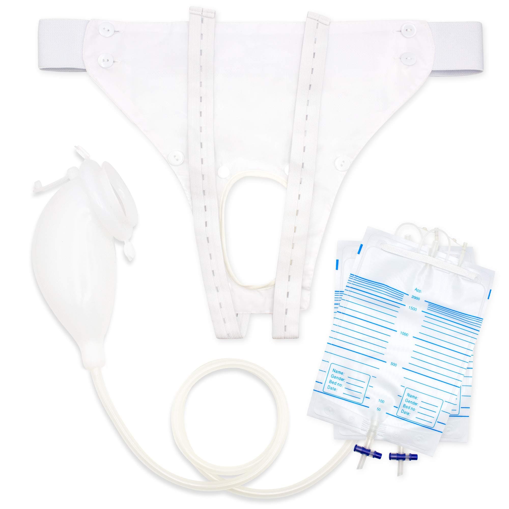 Silicone Urine Collector with 2 Urine Catheter Bags for Man