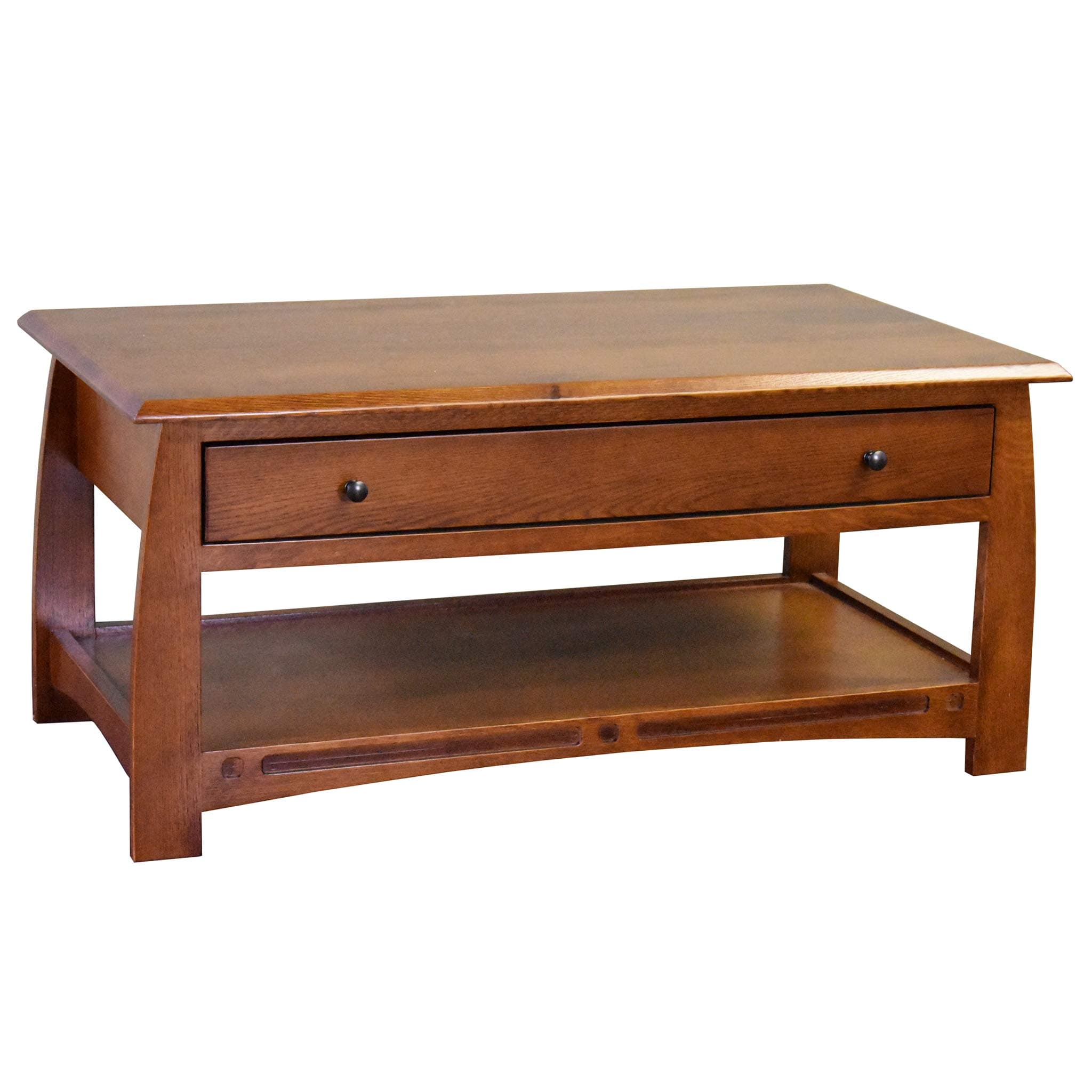 Crafters and WeaversMission Crofter Style 1 Drawer Quartersawn White Oak Coffee Table - Model A32