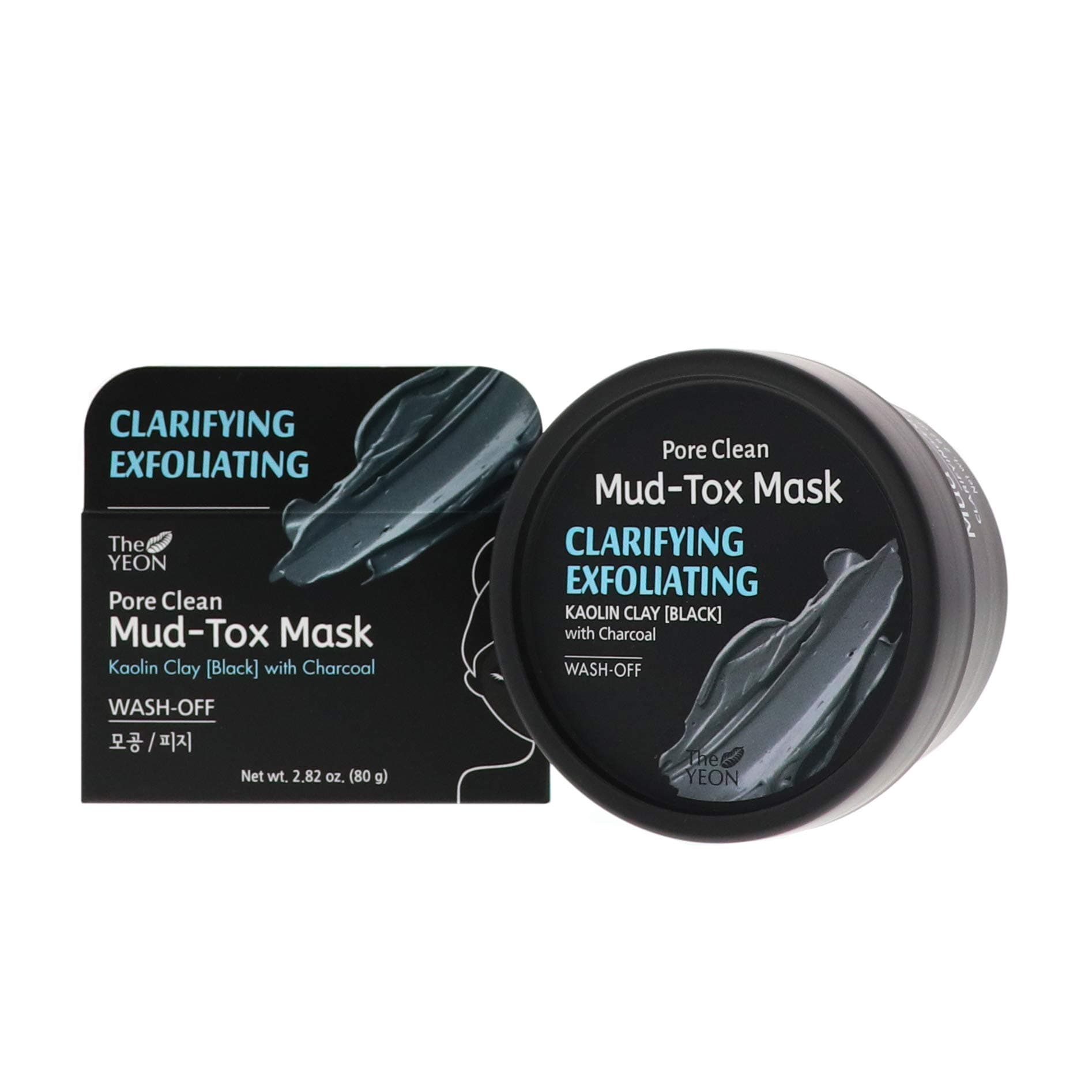 The Yeon Clarifying Exfoliating Pore Clean Black Mud Tox Mask with Tea Tree Leaf Extract for its Anti-Inflammatory Properties to Help Treat Breakouts, Ease Irritation and Speed Up Healing, 2.82 oz