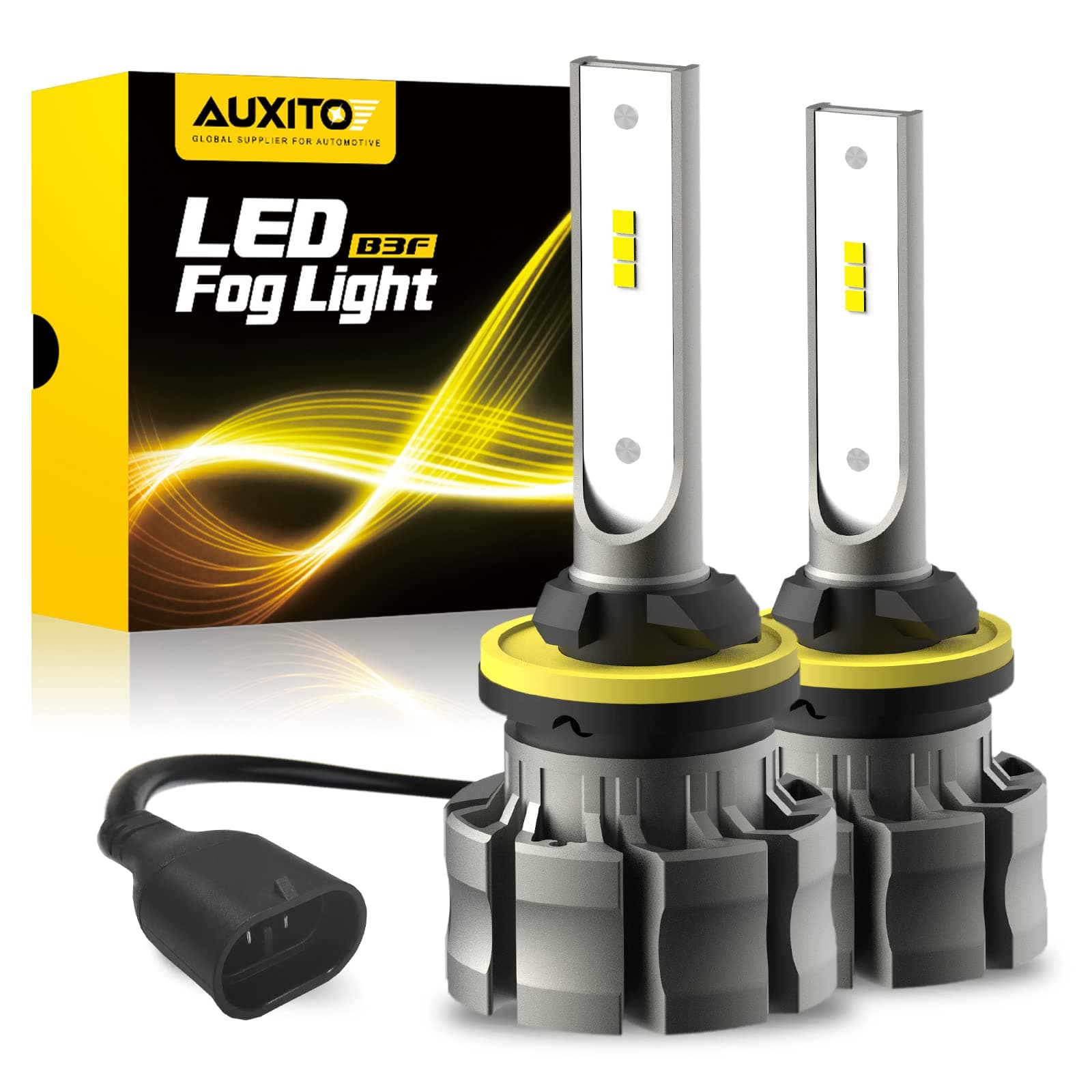 AUXITO 880 LED Fog Light Bulbs, 6000LM 6500K Cool White Light, 300% Brightness 885 893 899 Led Fog Lights, CSP LED Chips, DRL Replacement for Cars, Pack of 2