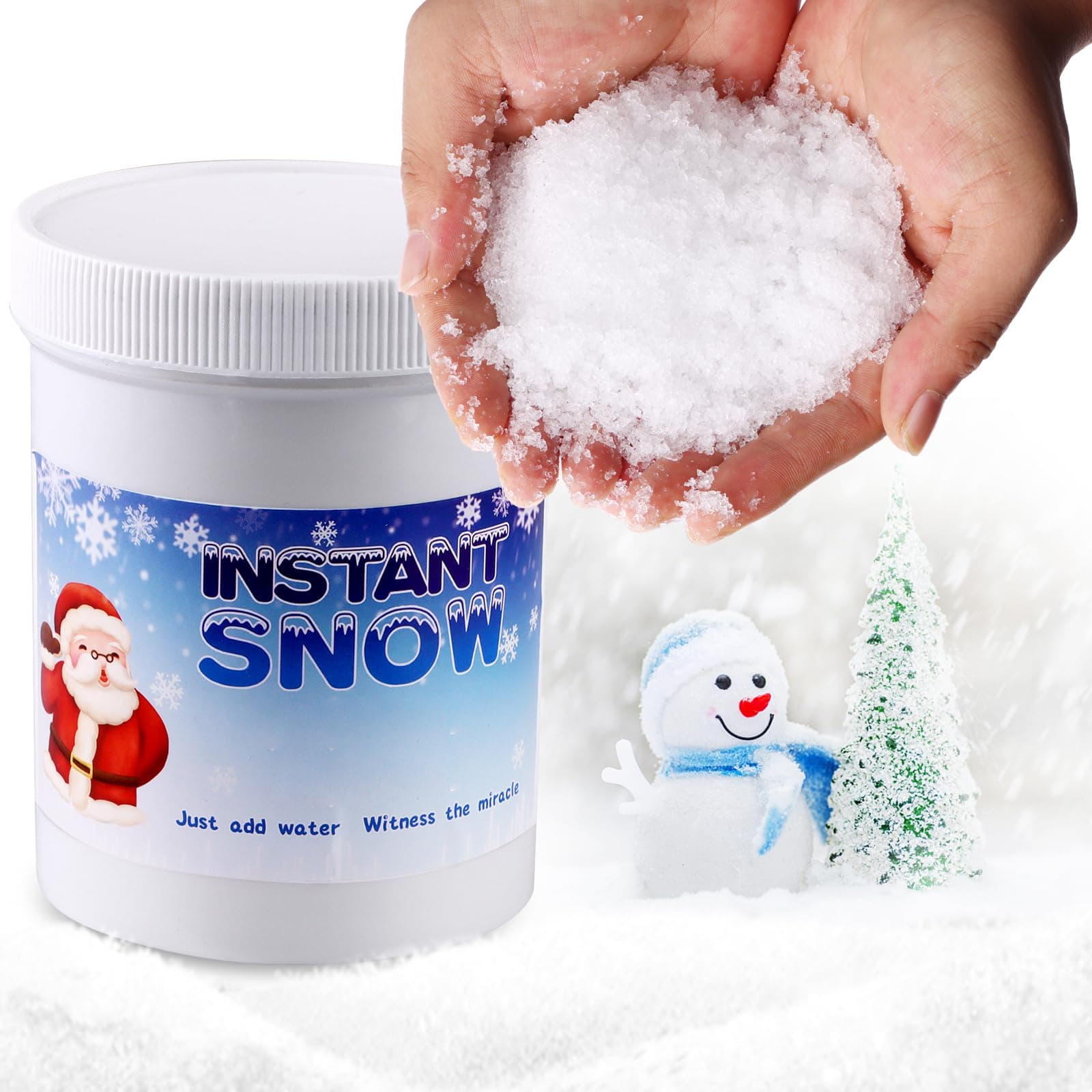 Instant Snow Fake Snow Powder-Make 6-8 Gallons of Artificial Snow, Instant Snow Powder Instant Snow Packets Magic Snow Perfect for Winter Decoration, Holiday and Winter Crafts and Artificial Snow Play