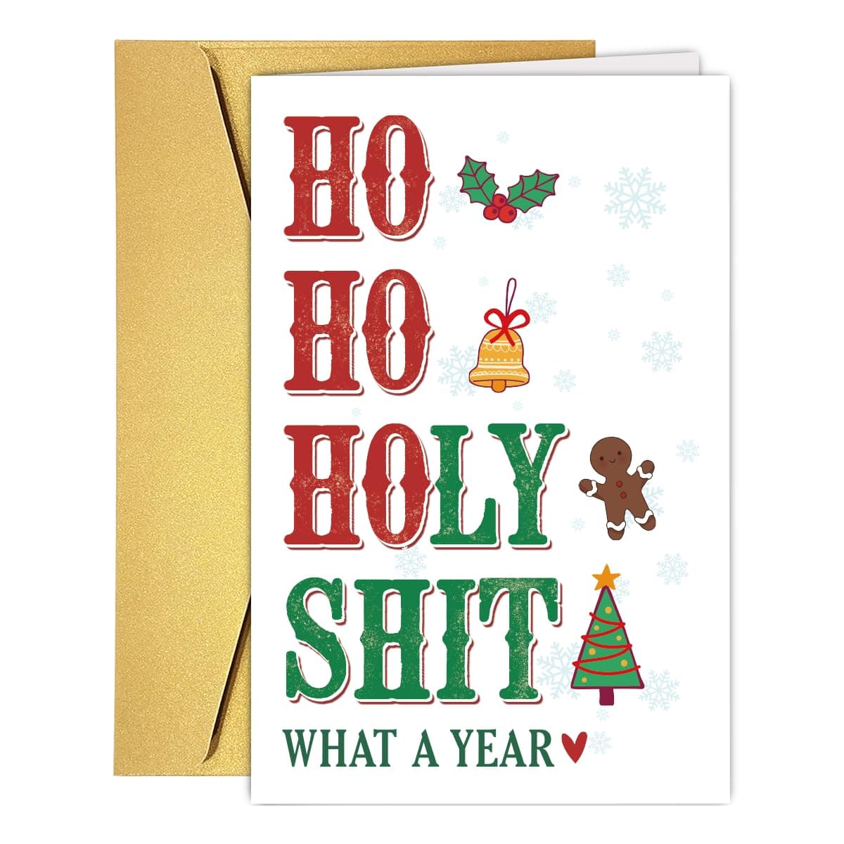Funny Snarky Christmas Card for Women Men Friend, Cheeky Xmas Cards Gifts for Best Friends Bestie Brother Sister, Rude Christmas Holidays Card for Husband Wife Boyfriend Girlfriend
