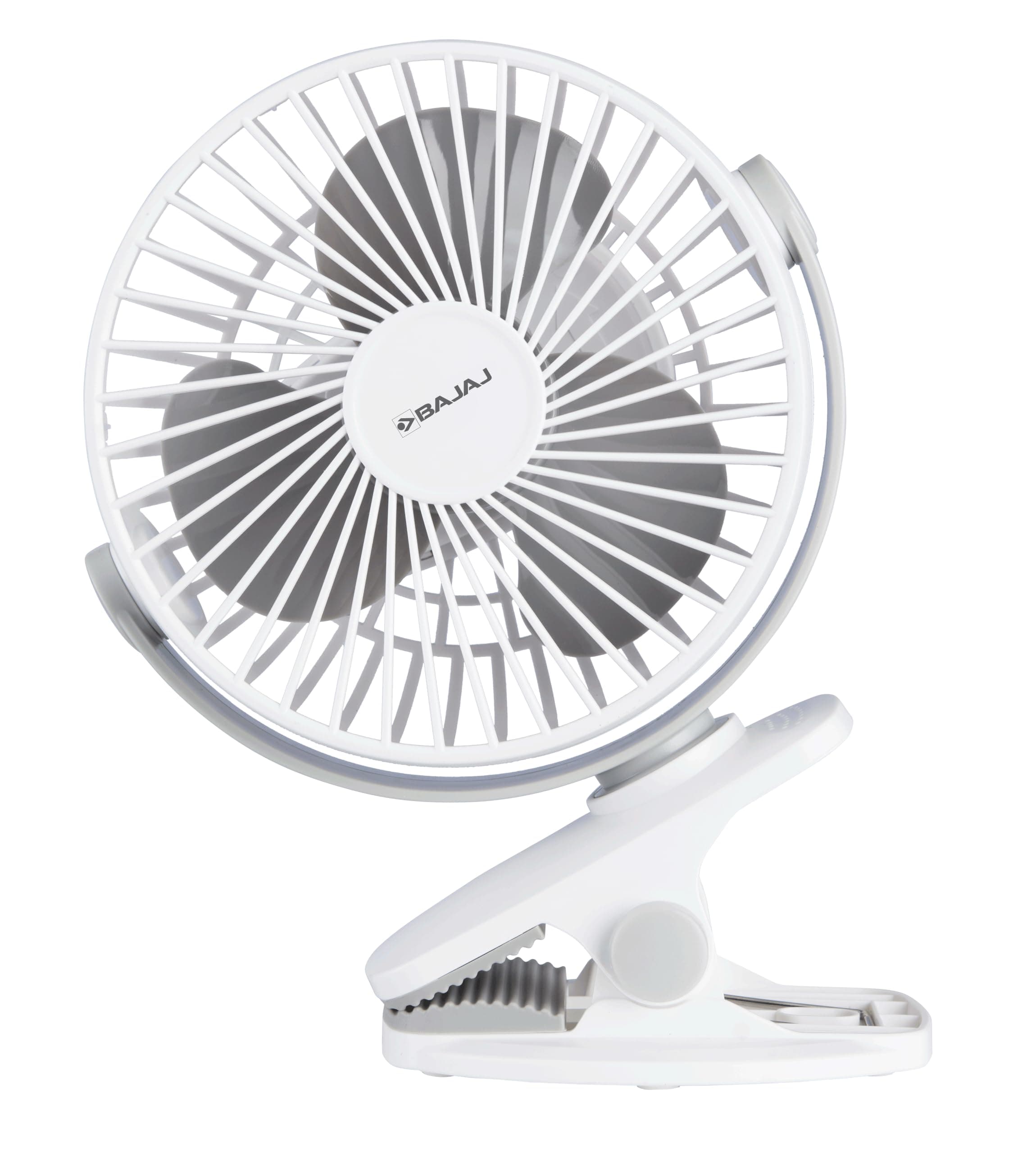 Bajaj Pygmy Mini Fan 110MM | USB Charging | Multi-Clip Function | Rechargeable | 4-Hr Back-up | Silent Operation | Longer Battery Life | Energy Efficient | Portable【White】
