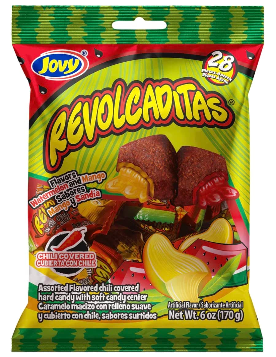 Jovy Revolcaditas with Chili Watermelon & Mango Flavors | 6oz Bag | Mexican Candy