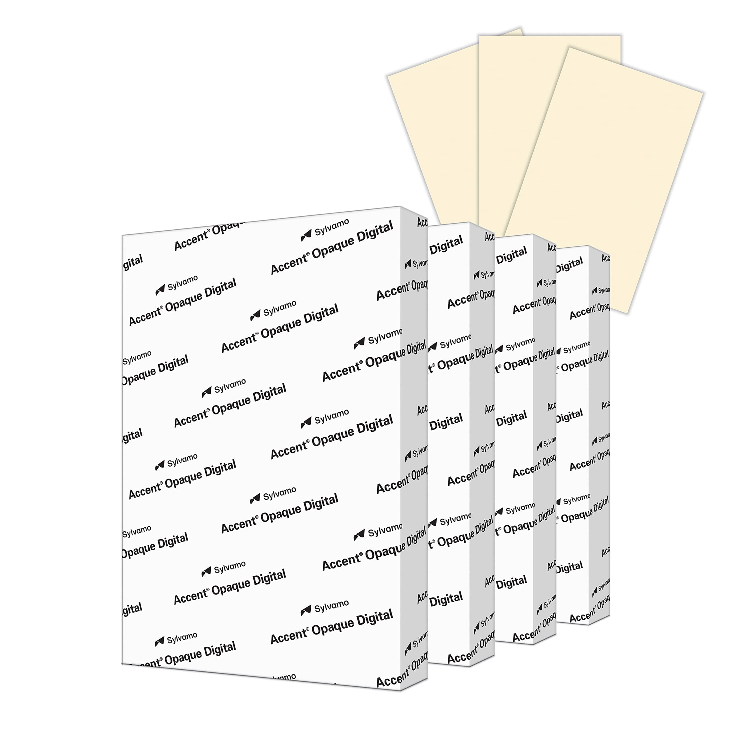 Accent Opaque, Smooth Warm White 32lb / 80lb, 12 x 18,1,600 Sheets / 4 Ream Case, Made in The USA