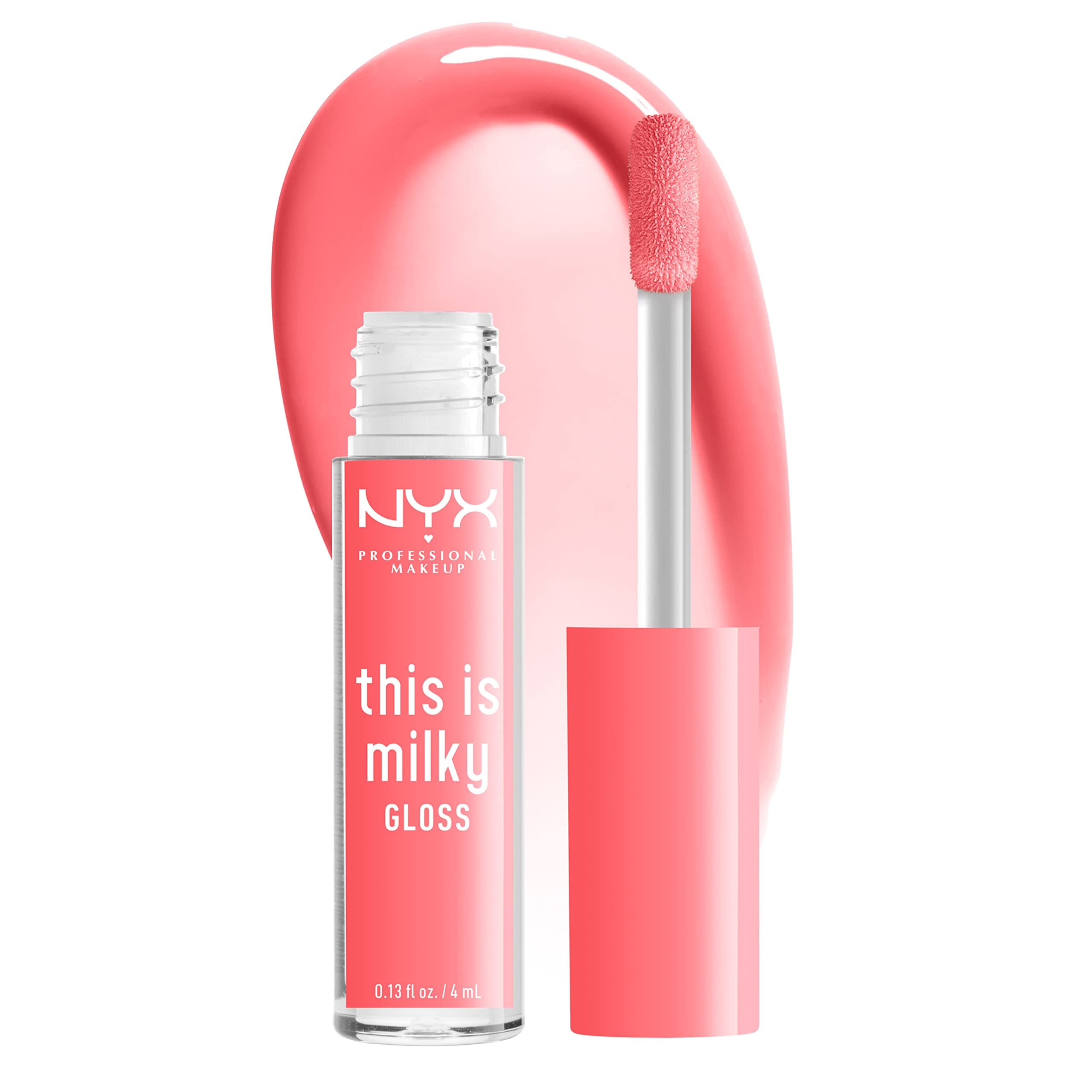 NYX PROFESSIONAL MAKEUP This Is Milky Gloss, Vegan Lip Gloss - Moo-dy Peach
