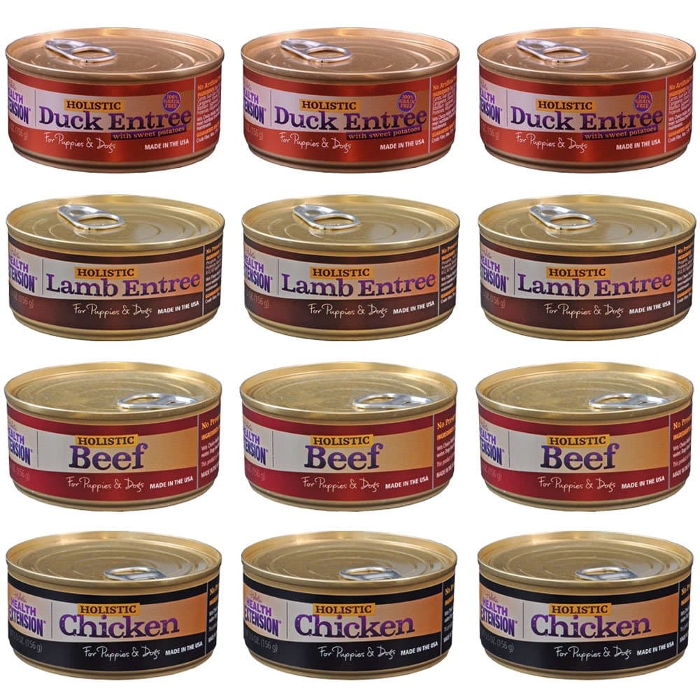 Cedar Crate Market Holistic Health Extension Meaty Mix Wet Dog Food Variety Pack - 5.5 Oz. - Chicken, Beef, Lamb, and Duck (12 Pack)