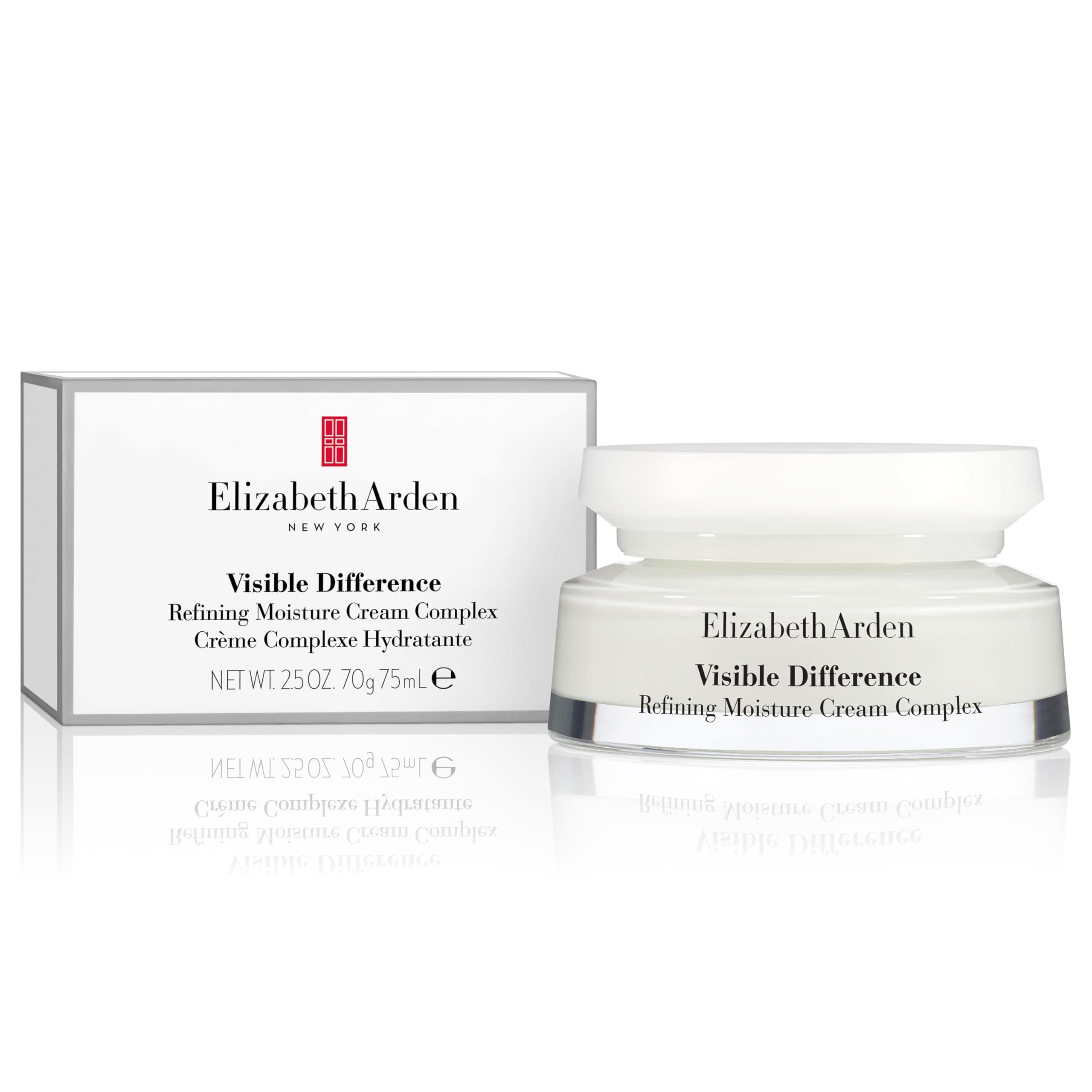 Elizabeth Arden Visible Difference Refining Moisture Cream Complex, Daily Face Moisturizer, Prevents Hydration Loss, Dermatologist and Clinically Tested, 2.5 Oz