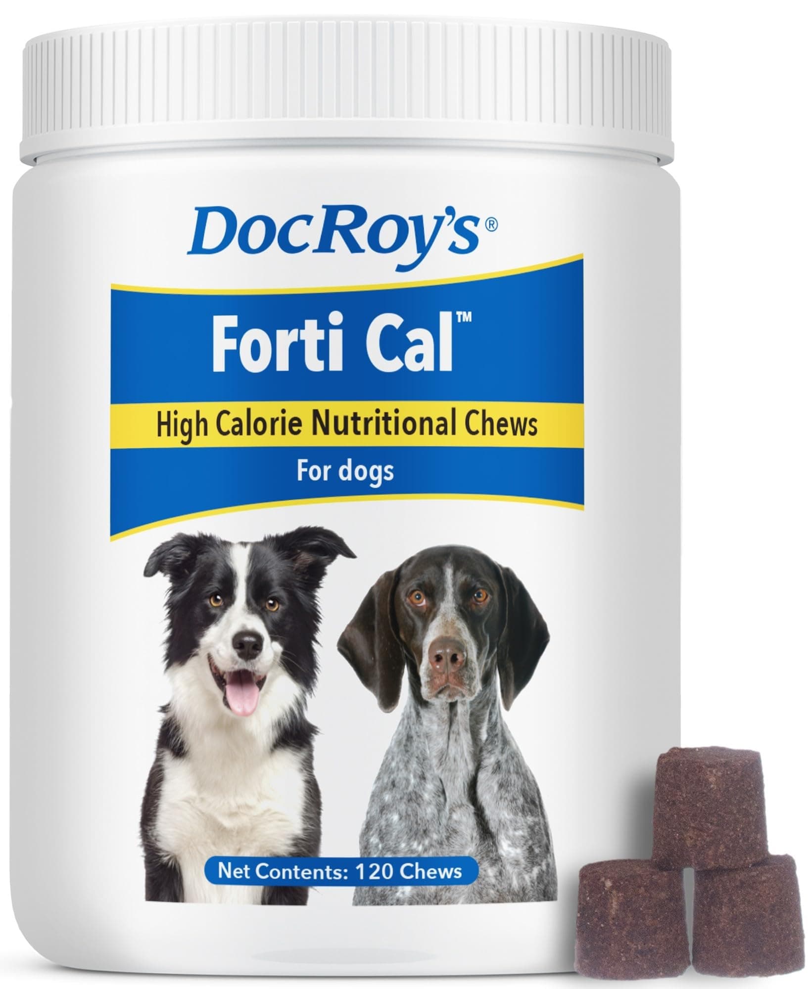 Doc Roy’s Forti Cal Soft Chews, High-Calorie Energy Supplement for Dogs & Cats, Boosts Appetite, Weight Gain & Recovery, Tasty Roast Beef & Liver Flavor, 120ct