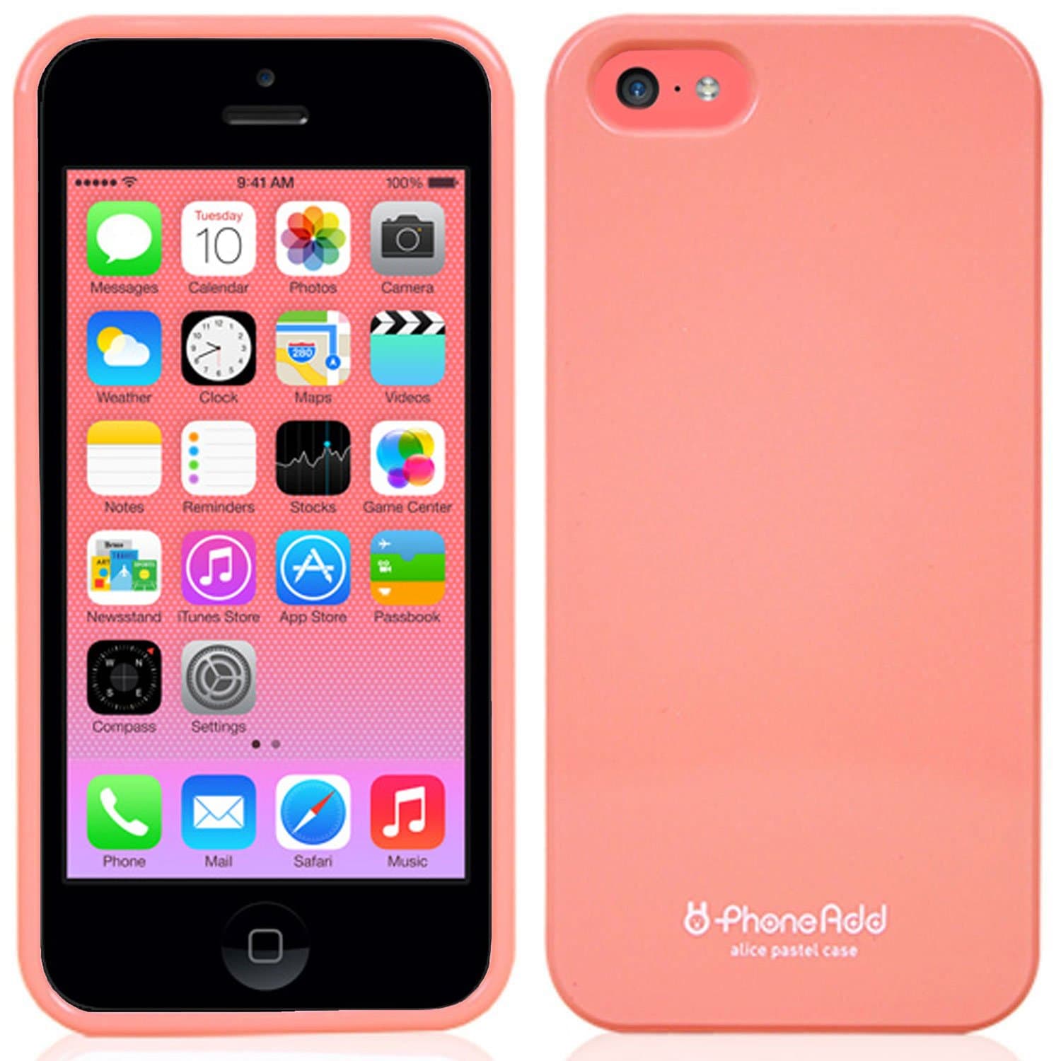 Phoneadd - Alice Pastel Soft Slim Fit Jelly Case for Iphone 5C 5 C (Peach Pink)