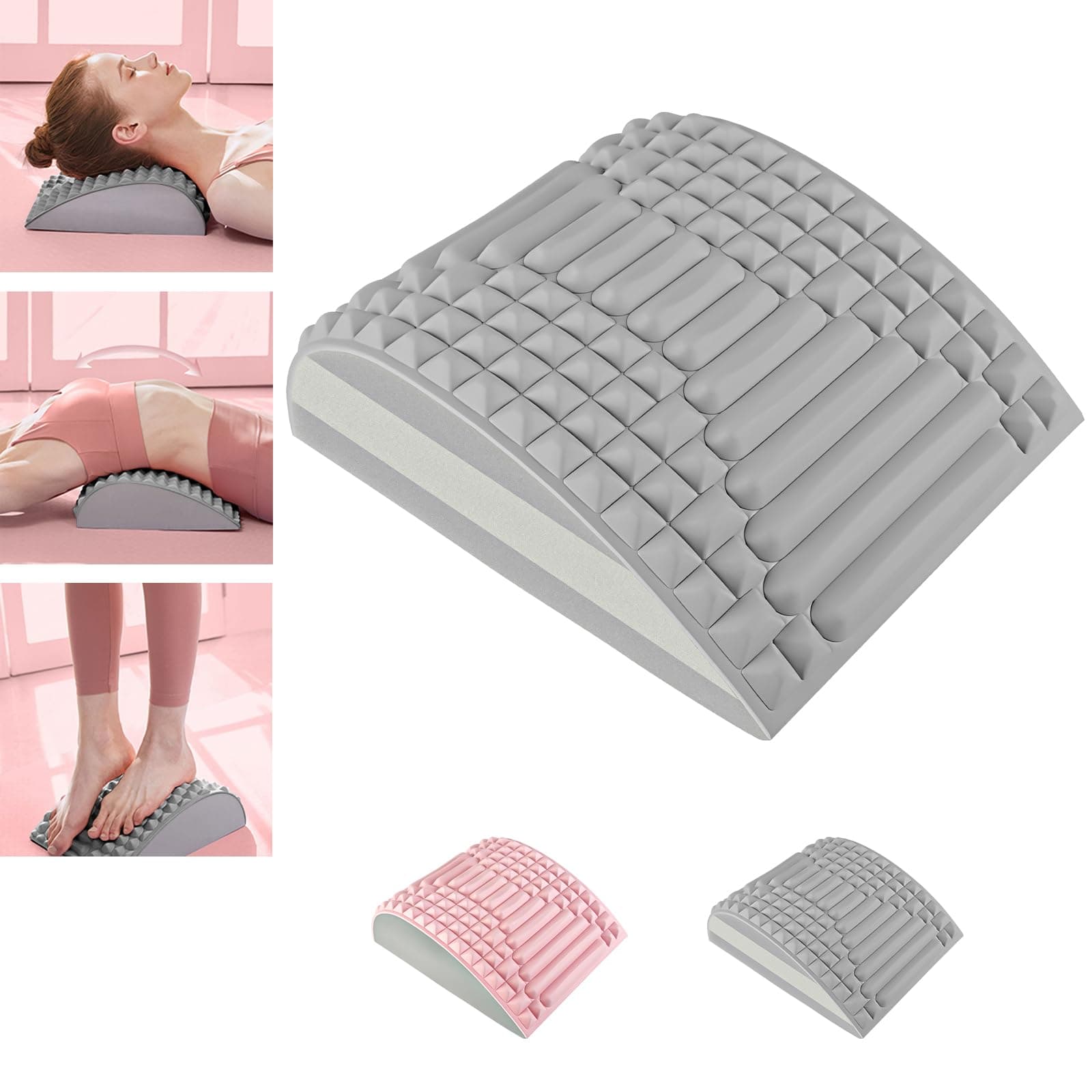 2023 New Neck and Back Stretcher, Back Neck Lower Back Relief, Back Stretcher for Lower Back Pain Relief, Lumbar Support for Prolonged Sitting (Gray)