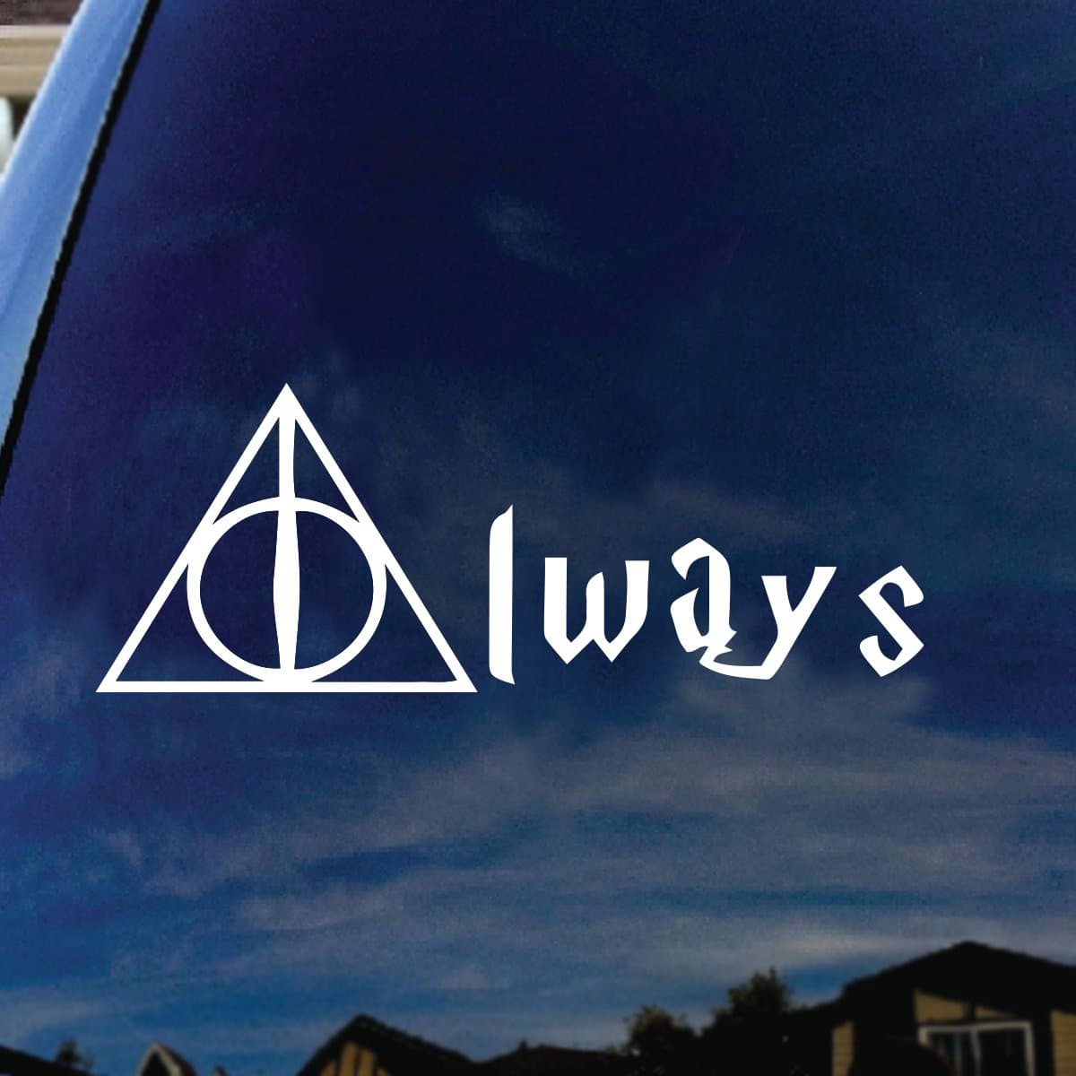 Deathly Hallows Always 5.5" Black Vinyl Decal - Luna Graphic Designs