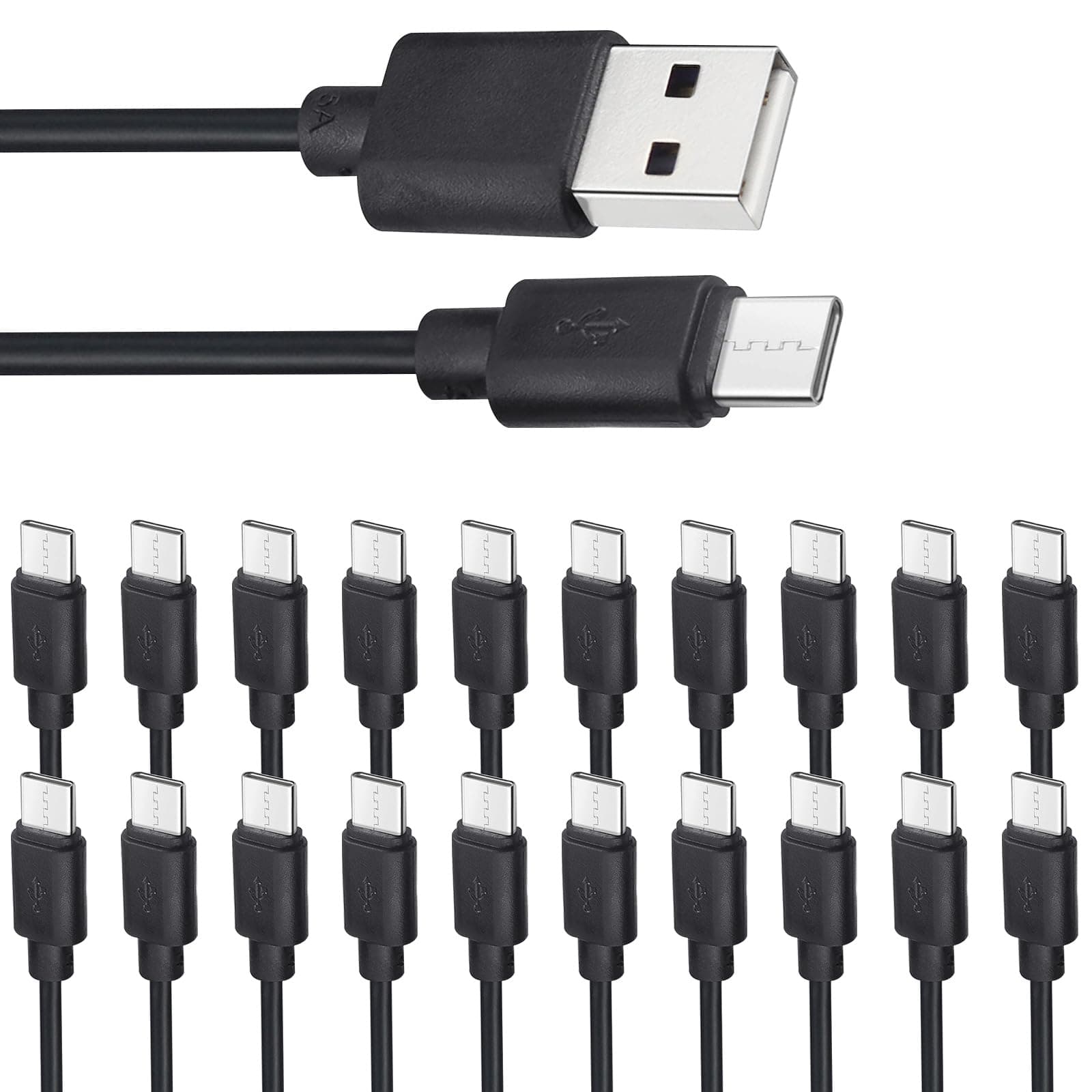Smays USB C Cable Bulk 20-Pack, Type C Charger Cord 3.3ft Multipack